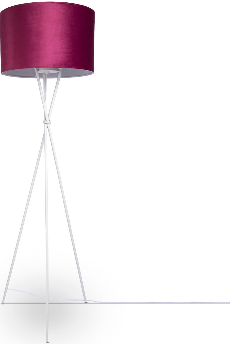 Stehlampe Paco BAUR Home E27 uni Höhe Dreibein Velour | »Kate 177,5cm Standleuchte Filigran Color«, Wohnzimmer