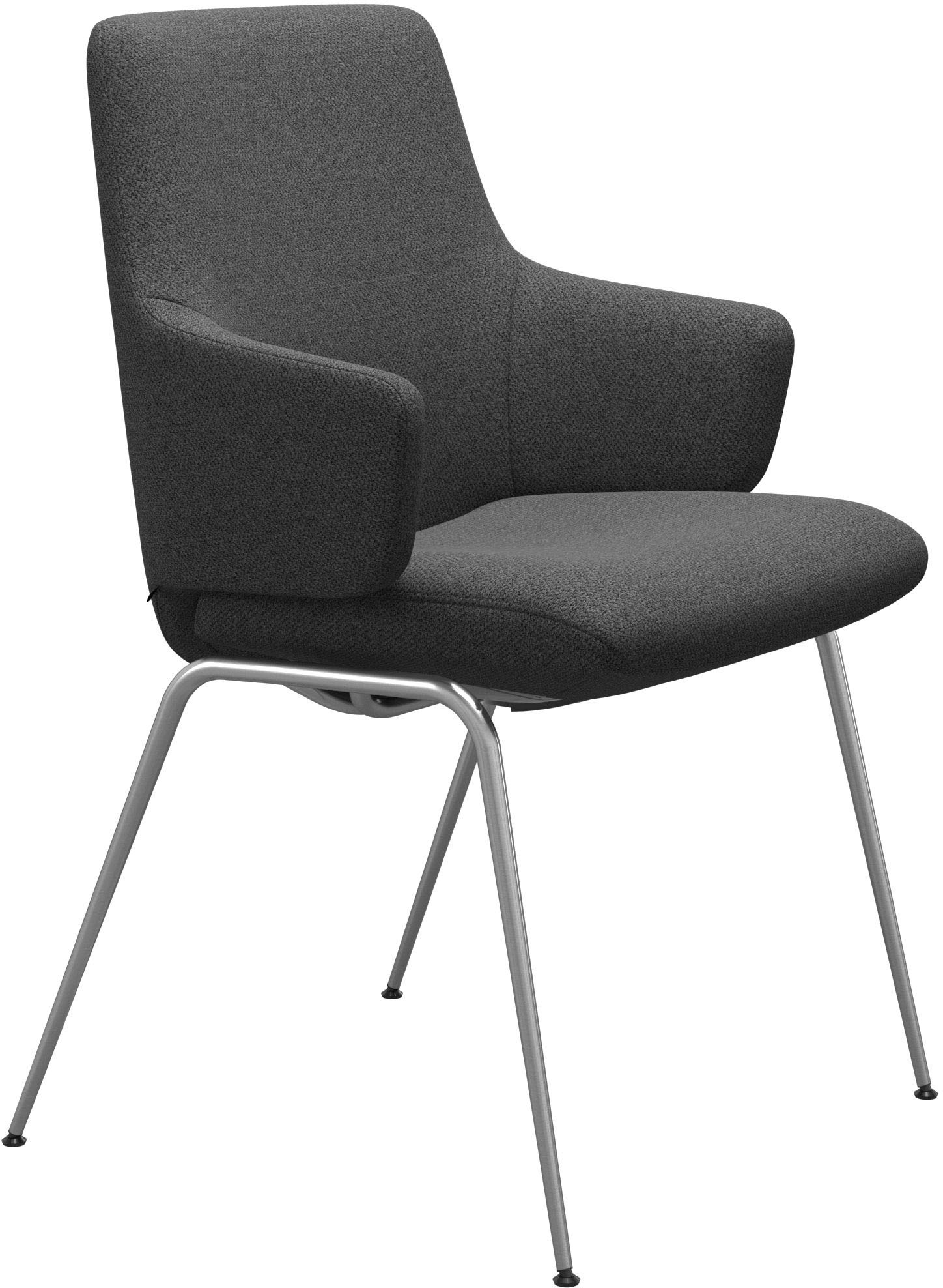 Stressless® Polsterstuhl »Laurel«, ROHLEDER Stoff Q2 FARON, Low Back mit Armlehne, Größe L, mit Beinen aus Stahl in Chrom glänzend