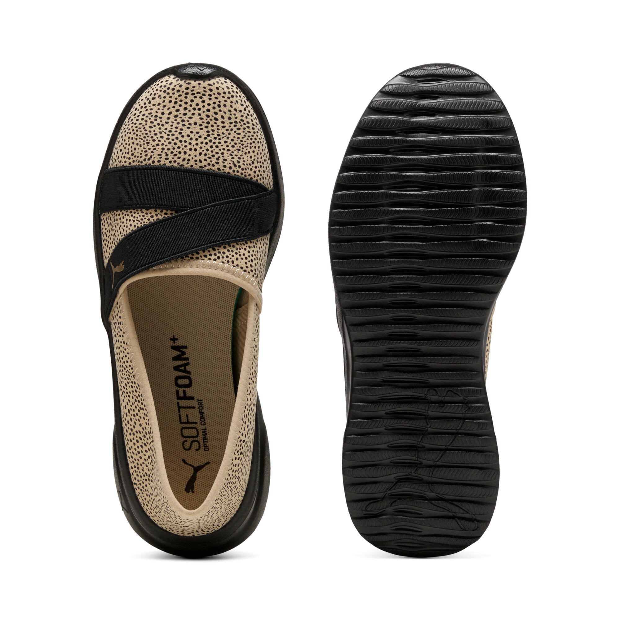 Ballerina PUMA "Adelina 2 Topcat Sneakers Damen", Damen, Gr. 36, toasted almond schwarz beige, Obermaterial: Textil; Futter: Textil; Innensohle: Textil; Laufsohle: Synthetik, Schuhe Ballerina 3