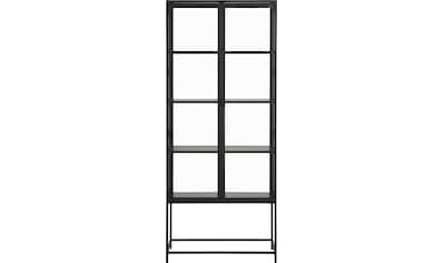 Glasvitrine, mit Glastüren und Metallrahmen, 4 Einlegeböden, B: 77 x H: 185,6 cm
