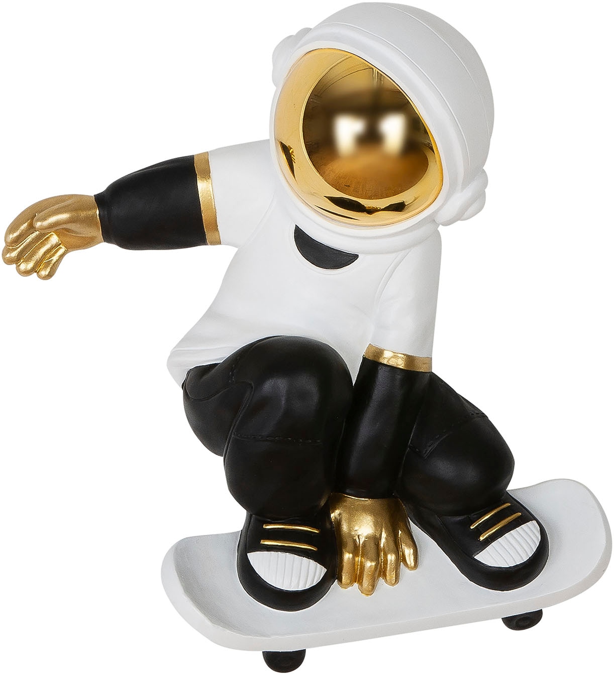 GILDE Wanddekoobjekt "Wandobjekt Astronaut Skateboard schwarz; weiß H. 44,5 günstig online kaufen