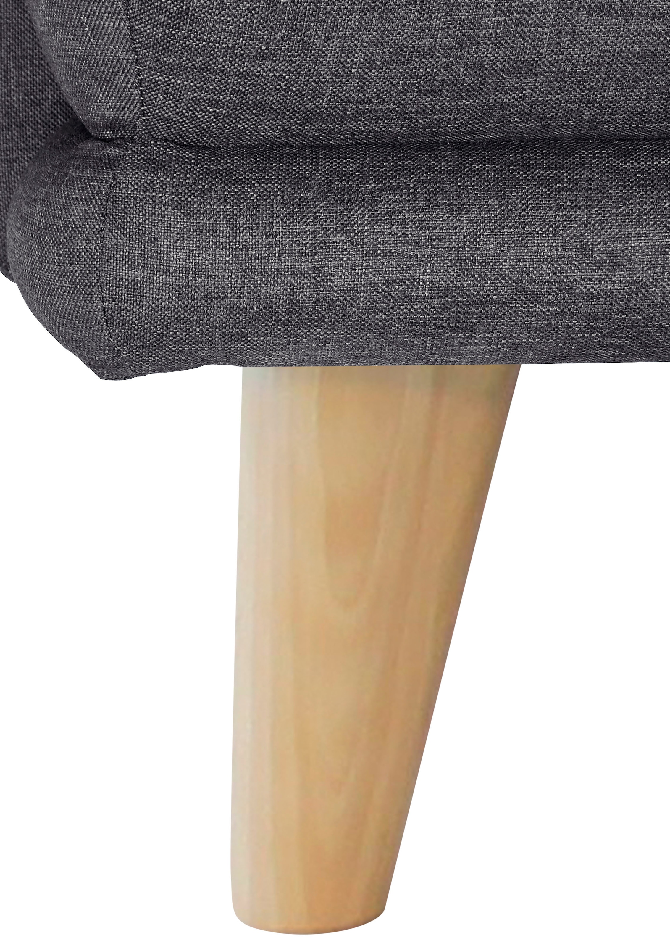 TRENDMANUFAKTUR Sessel »Cecilia, Loungesessel, italienisches Design, bequeme Armlehnen«, aufwendige Rückenverarbeitung für hohen Sitzkomfort, Holzfuß