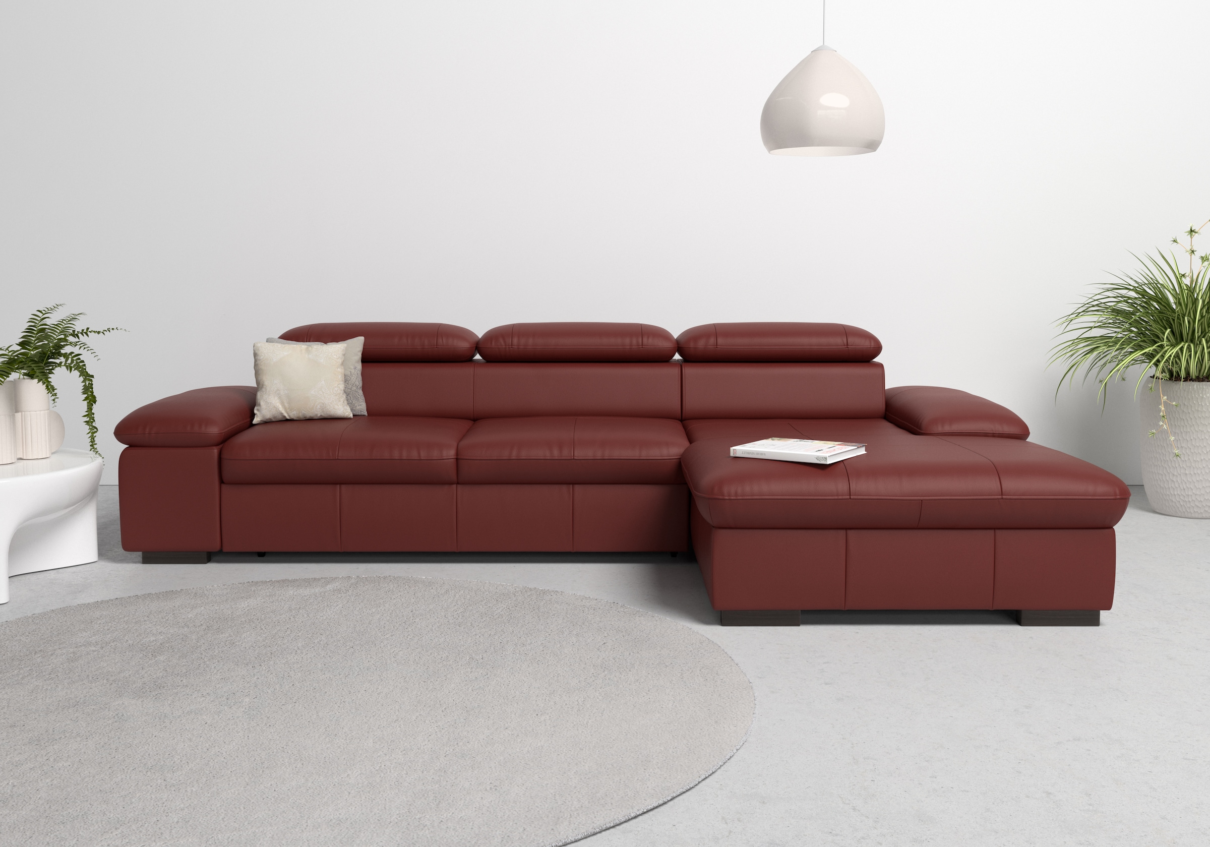 OTTO home Ecksofa "Alberto L-Form" mit Kopfteilverstellung, wahlweise mit Schlaffunktion