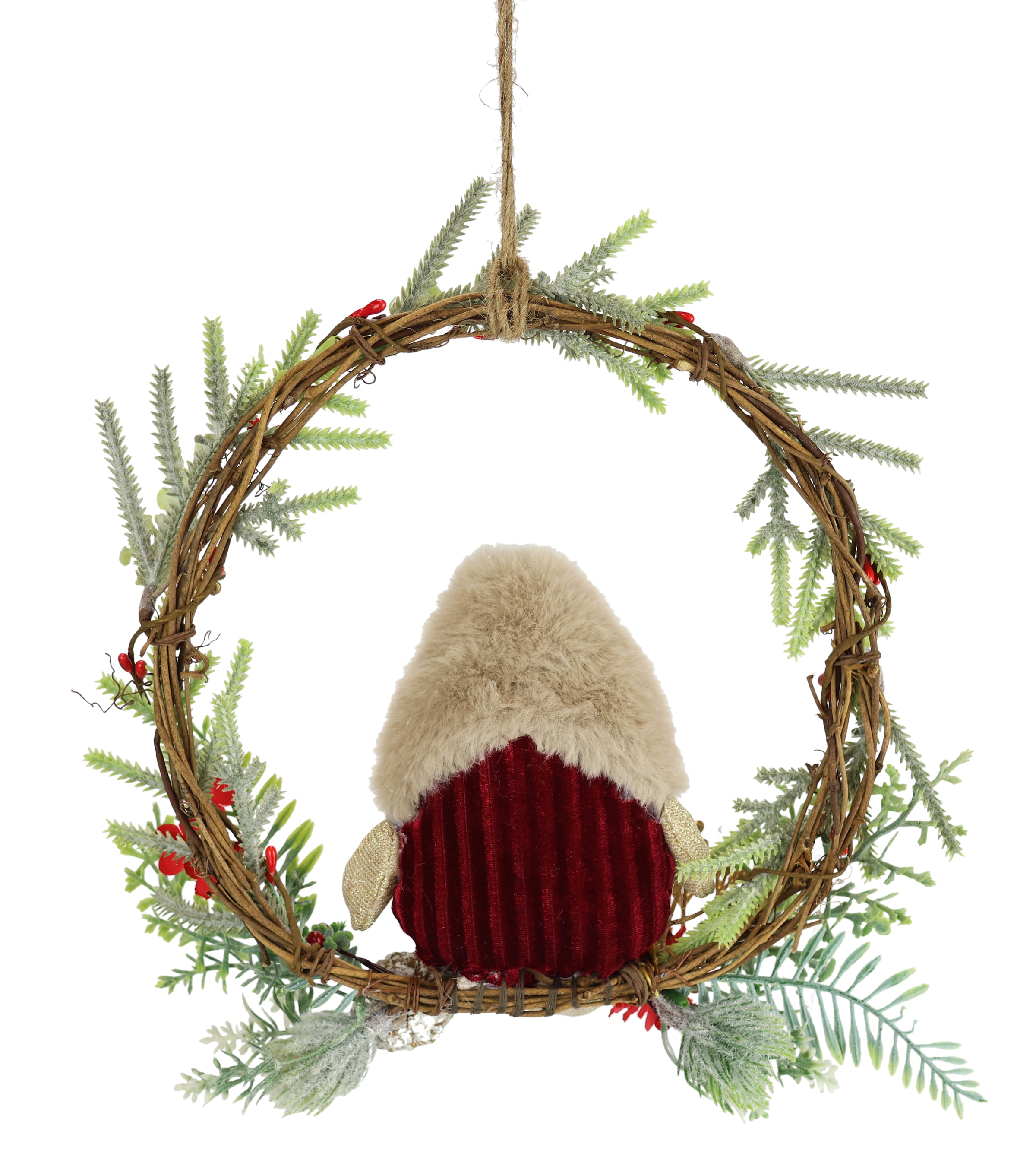 I.GE.A. Kunstkranz »Tannen-Kranz Eule/Beeren/Tanne«, Dekorierter Weihnachtskranz Deko Weihnachtsdeko Türkranz Adventskranz
