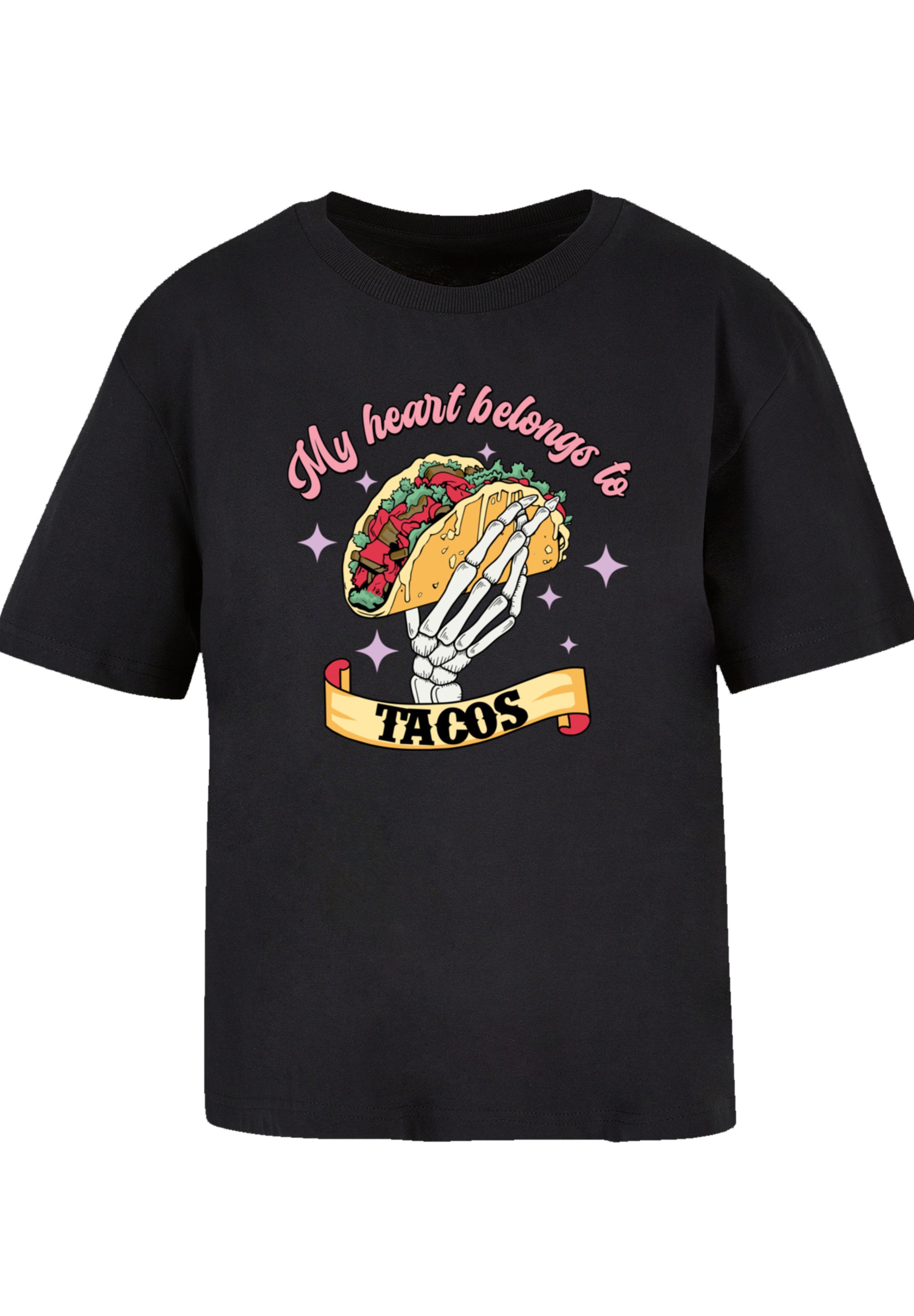 F4NT4STIC T-Shirt »Anti Valentinstag My Herz belongs to tacos«, Premium Qualität