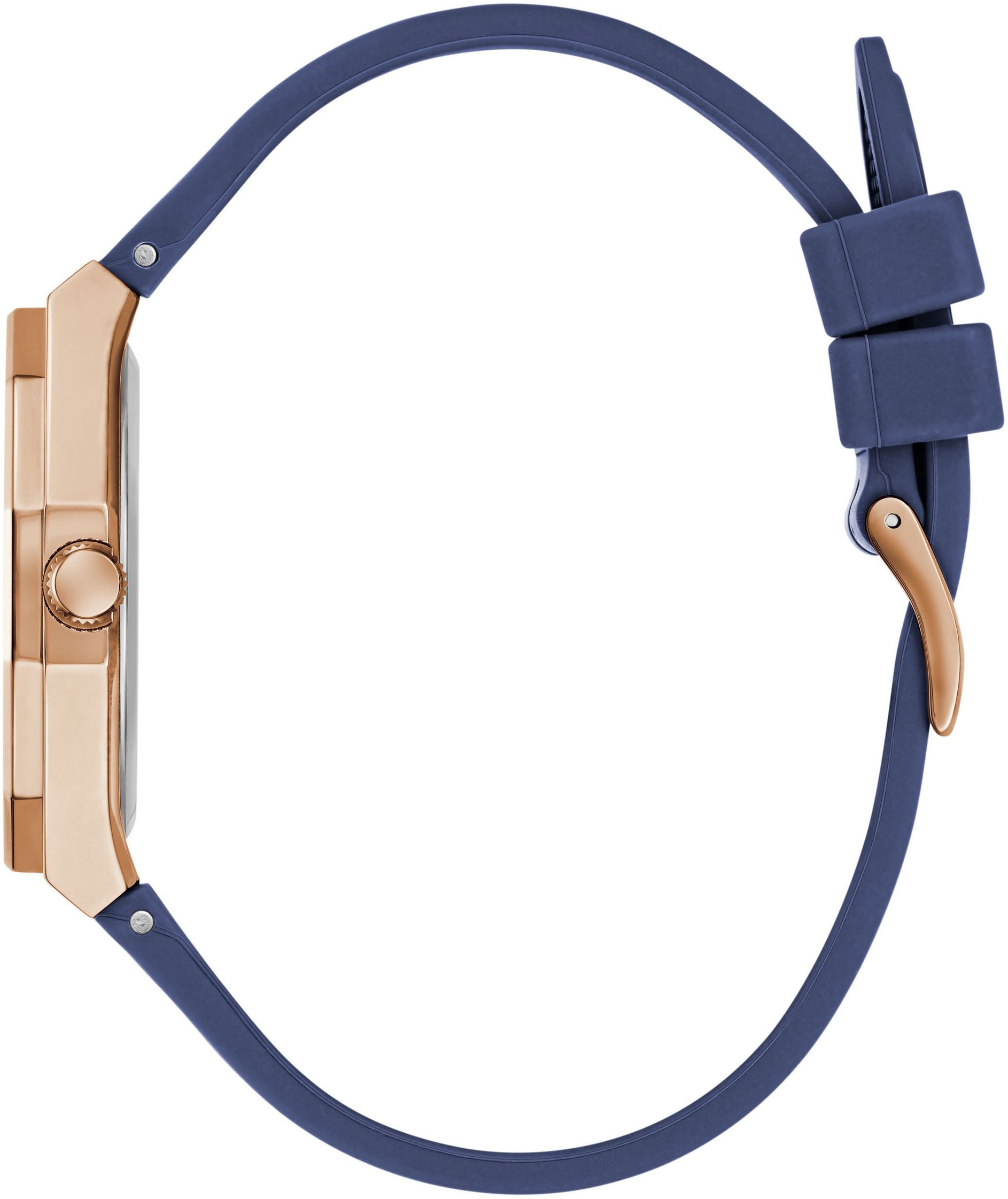 Guess Quarzuhr »DESIRE«, Armbanduhr, Damenuhr, Silikonarmband