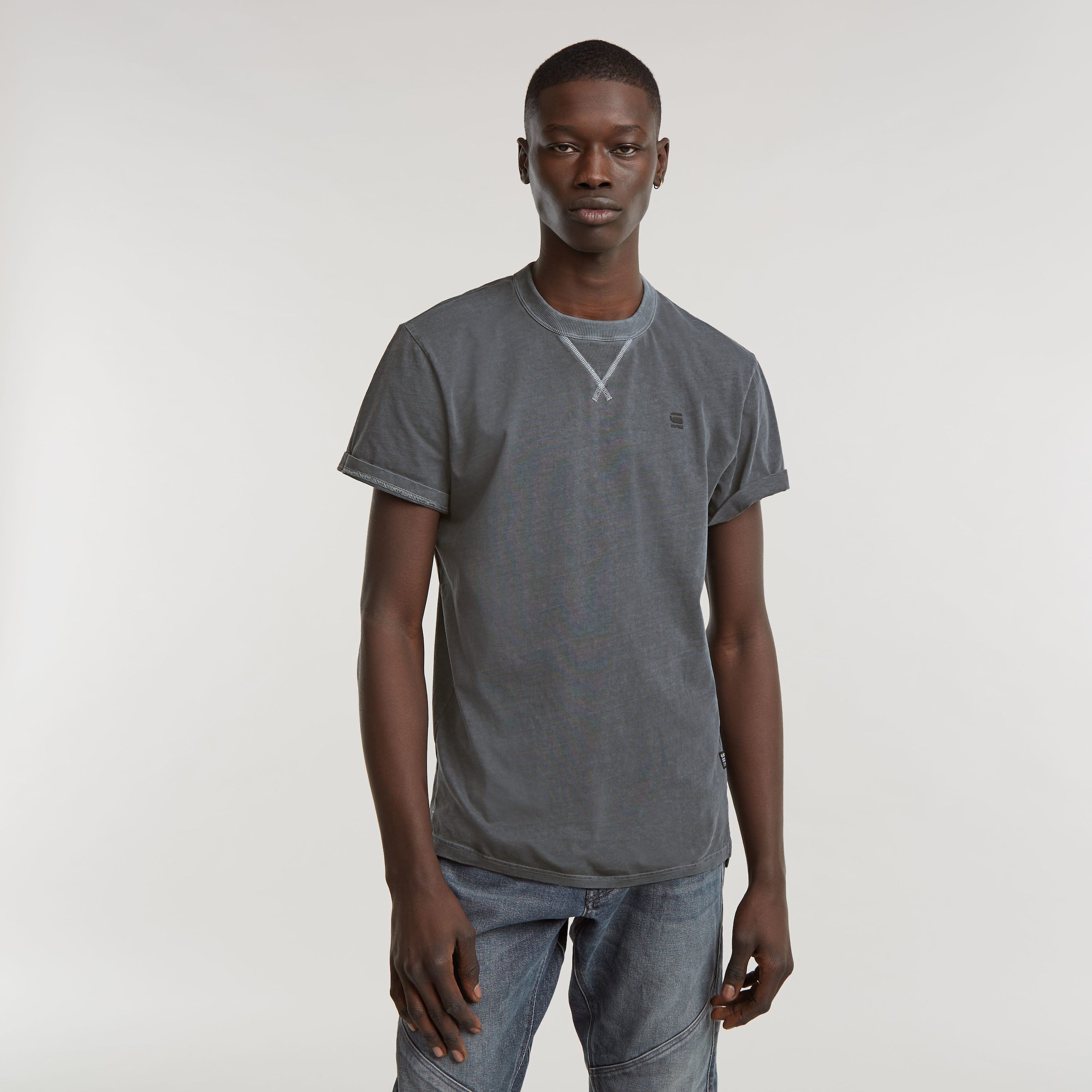 G-STAR T-Shirt "Nifous", Rundhals, mit Rippeinsatz günstig online kaufen