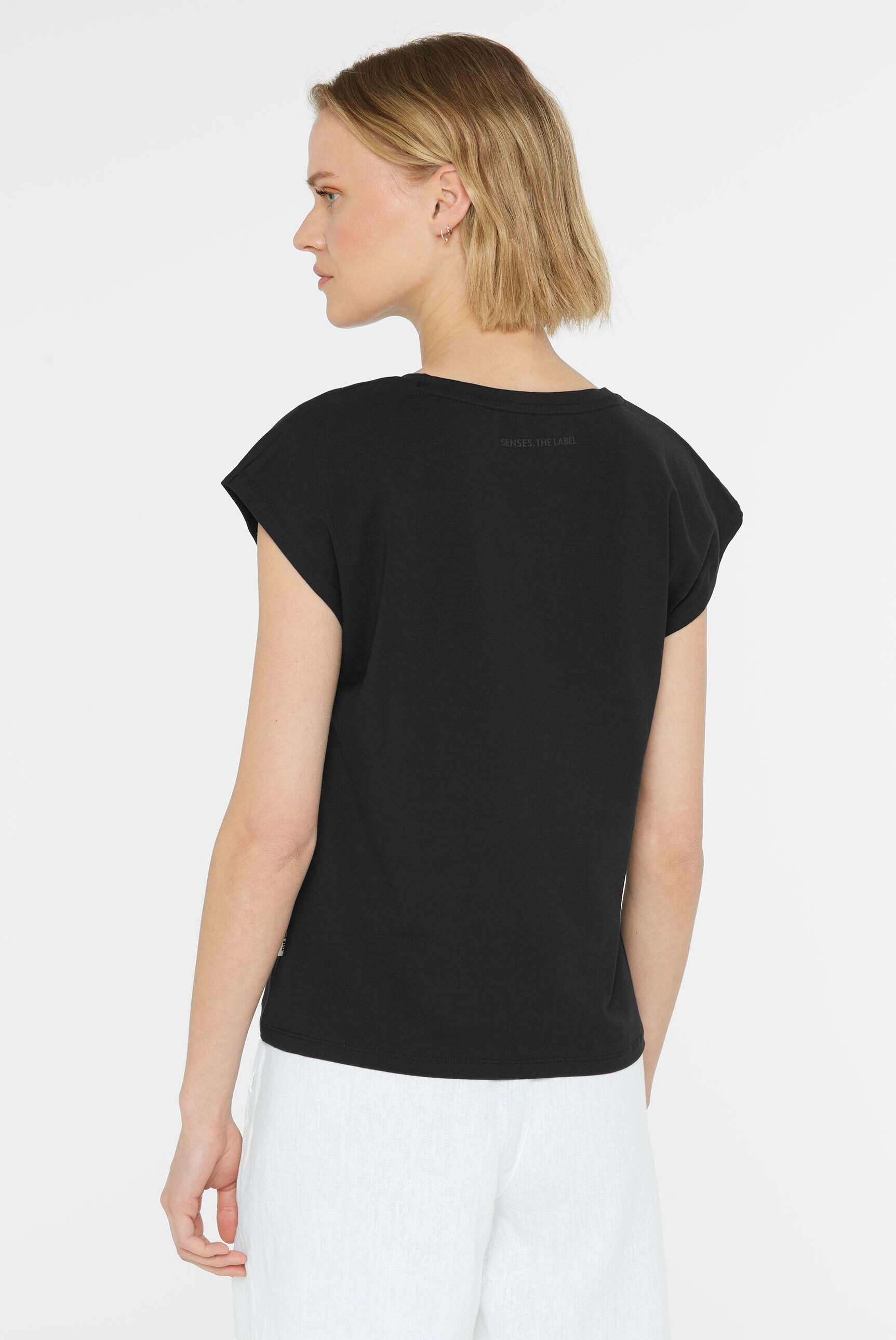 SENSES.THE LABEL Rundhalsshirt mit überschnittenen Schultern