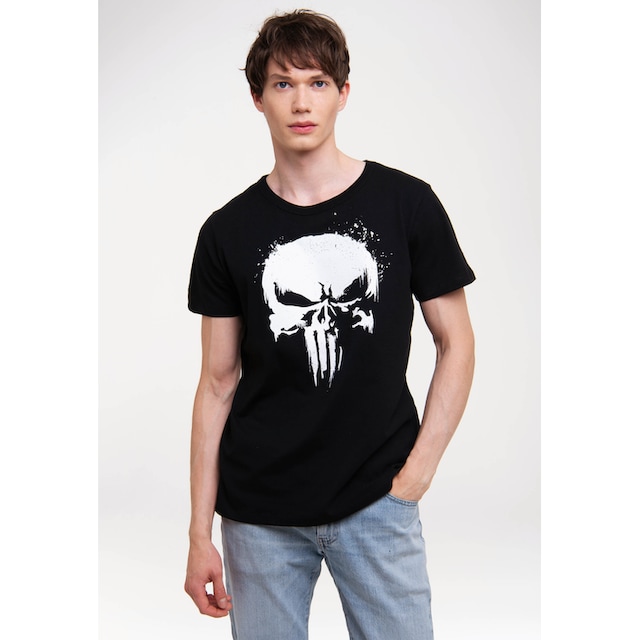▷ lizenziertem - LOGOSHIRT mit | BAUR bestellen T-Shirt TV Punisher Skull«, Print »Marvel