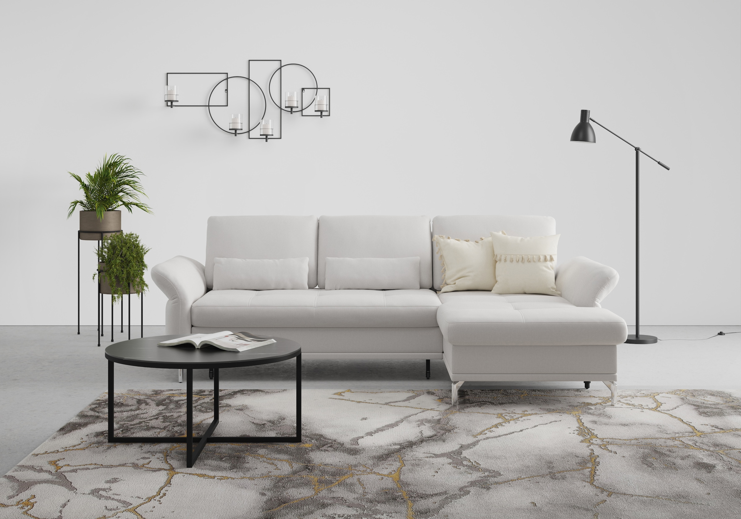 Home affaire Ecksofa "Palm Beach L-Form" Federkern, mit Sitztiefenverstellu günstig online kaufen