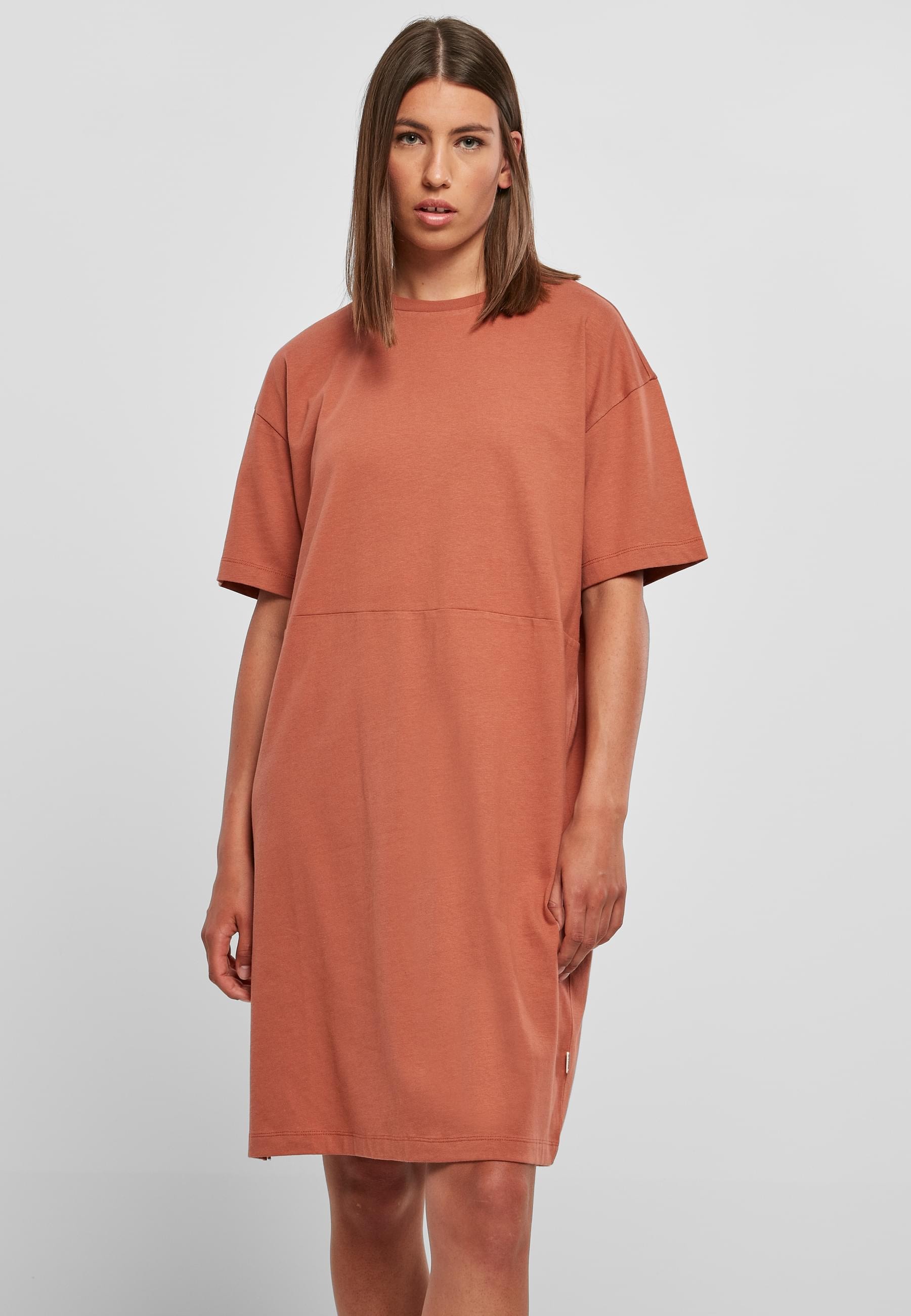 URBAN CLASSICS Shirtkleid »Urban Classics Damen Ladies Organic Oversized Slit Tee Dress«, (1 tlg.)