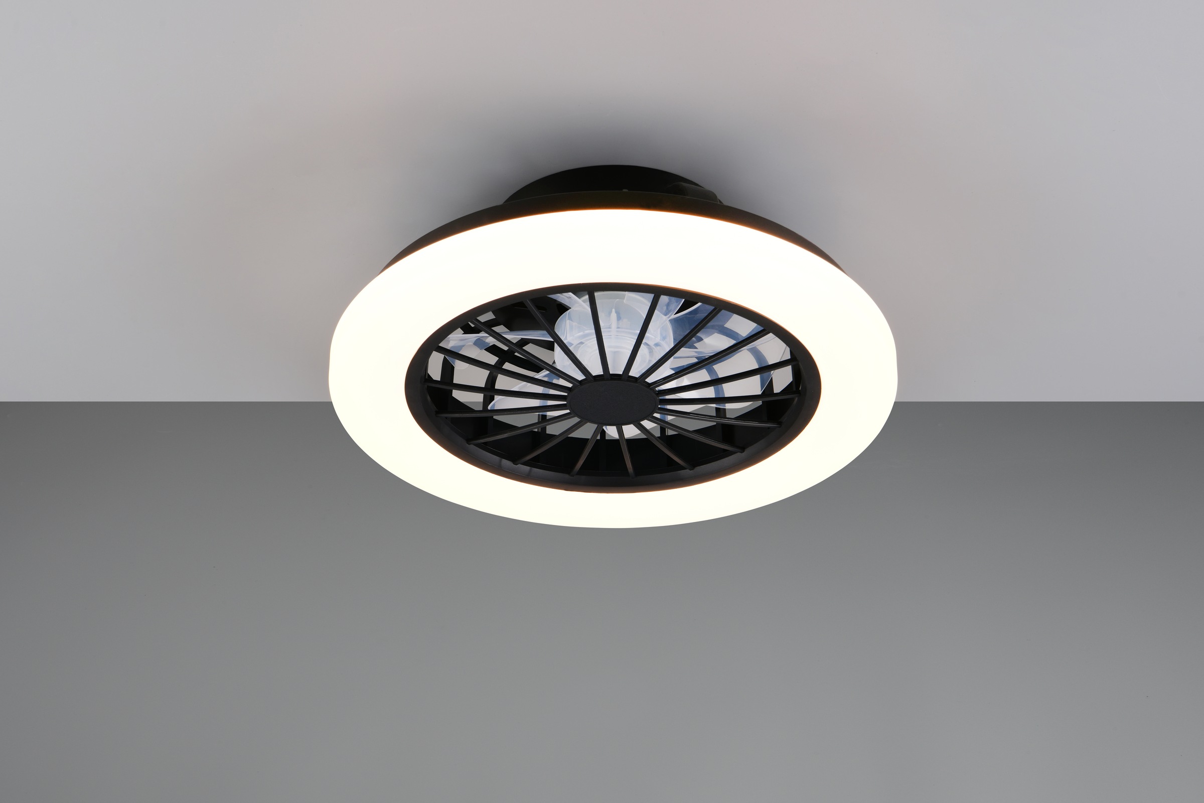 REALITY Leuchten LED Deckenleuchte »ROTSUND, Deckenventilator mit Licht Ø 38cm, inkl Fernbedienung« LED-Board 1 Stk. Farbwechsler | warmweiß - kaltweiß Ventilator mit 5 Stufen, Vor- & Rücklauf, LED mit CCT Timer Nachtlicht