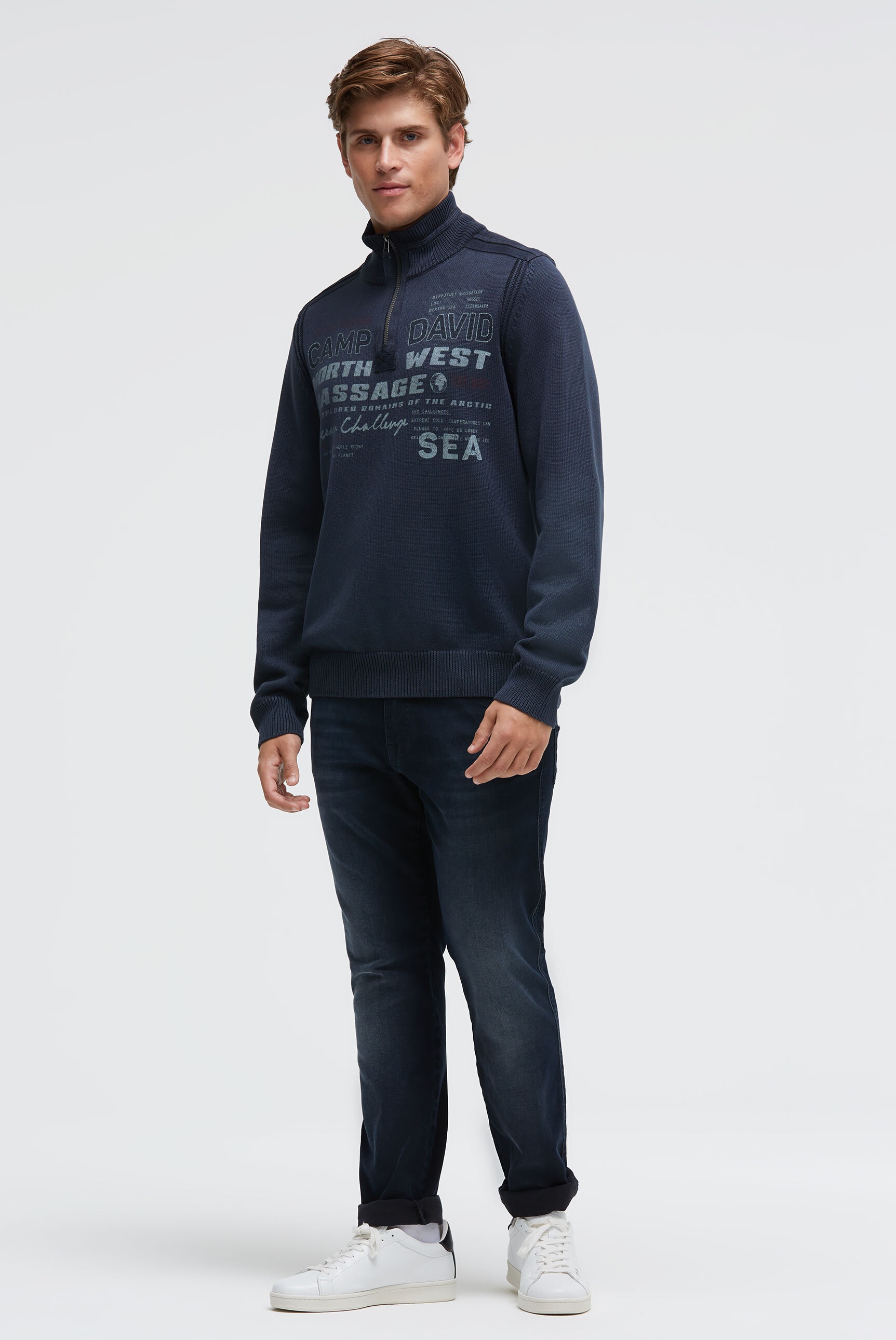 CAMP DAVID Troyer aus Baumwolle