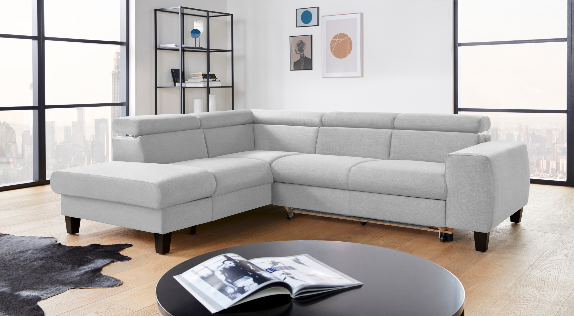 COTTA Ecksofa "Morven L-Form mit Kopfteilverstellung", wahlweise mit Bettfu günstig online kaufen