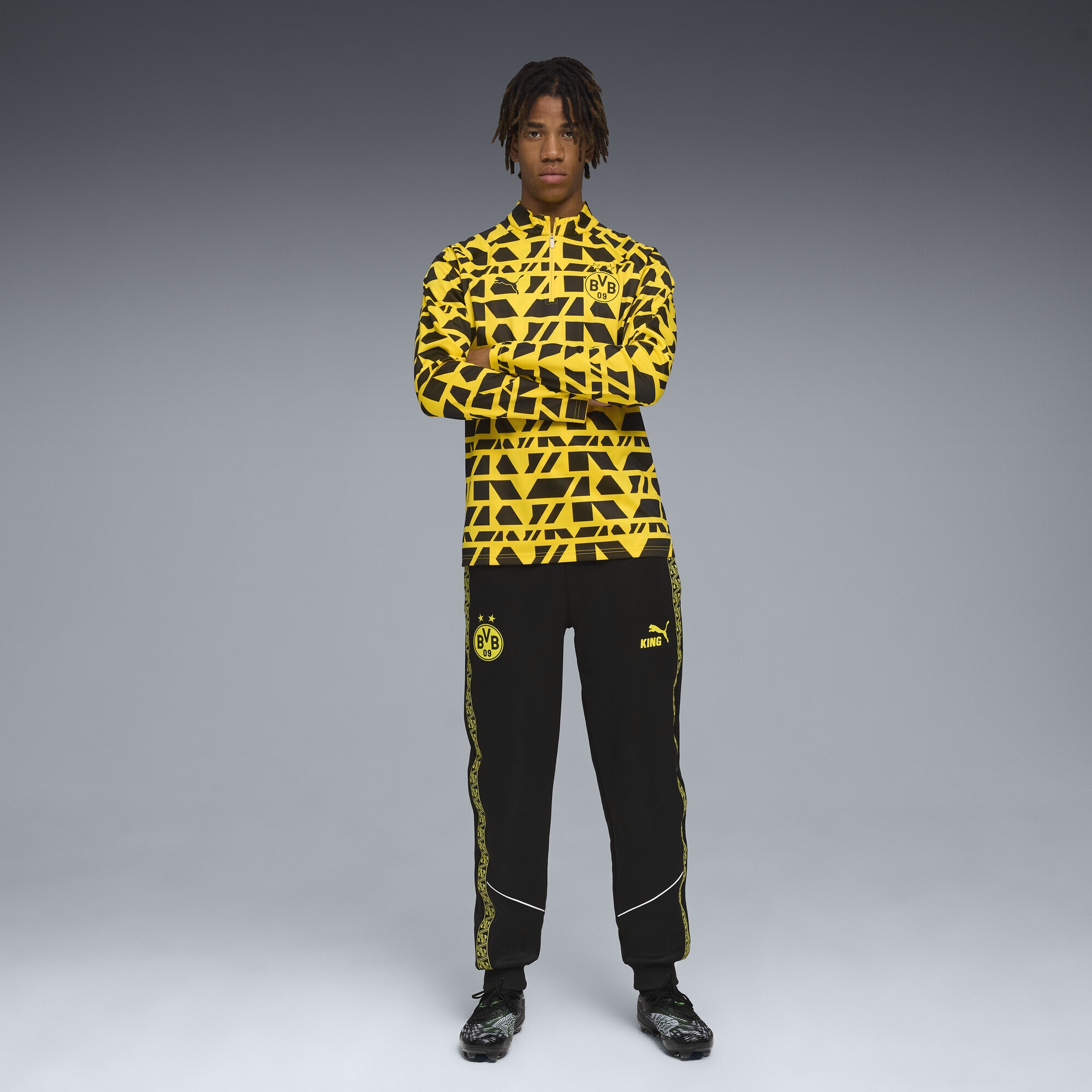 PUMA T-Shirt »Borussia Dortmund Aufwärmoberteil mit viertellangem«