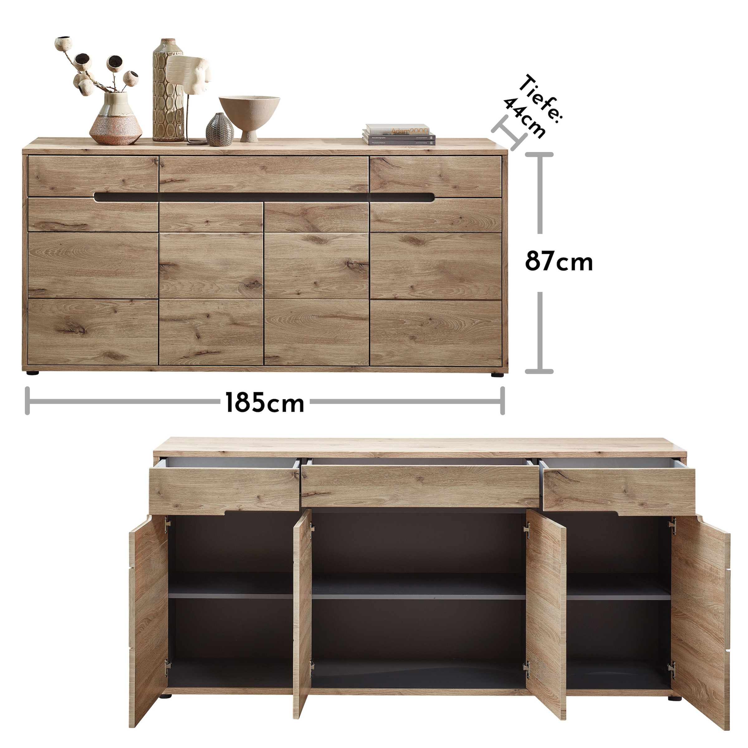 Innostyle Sideboard »BELLANO«, Viking Oak Nature