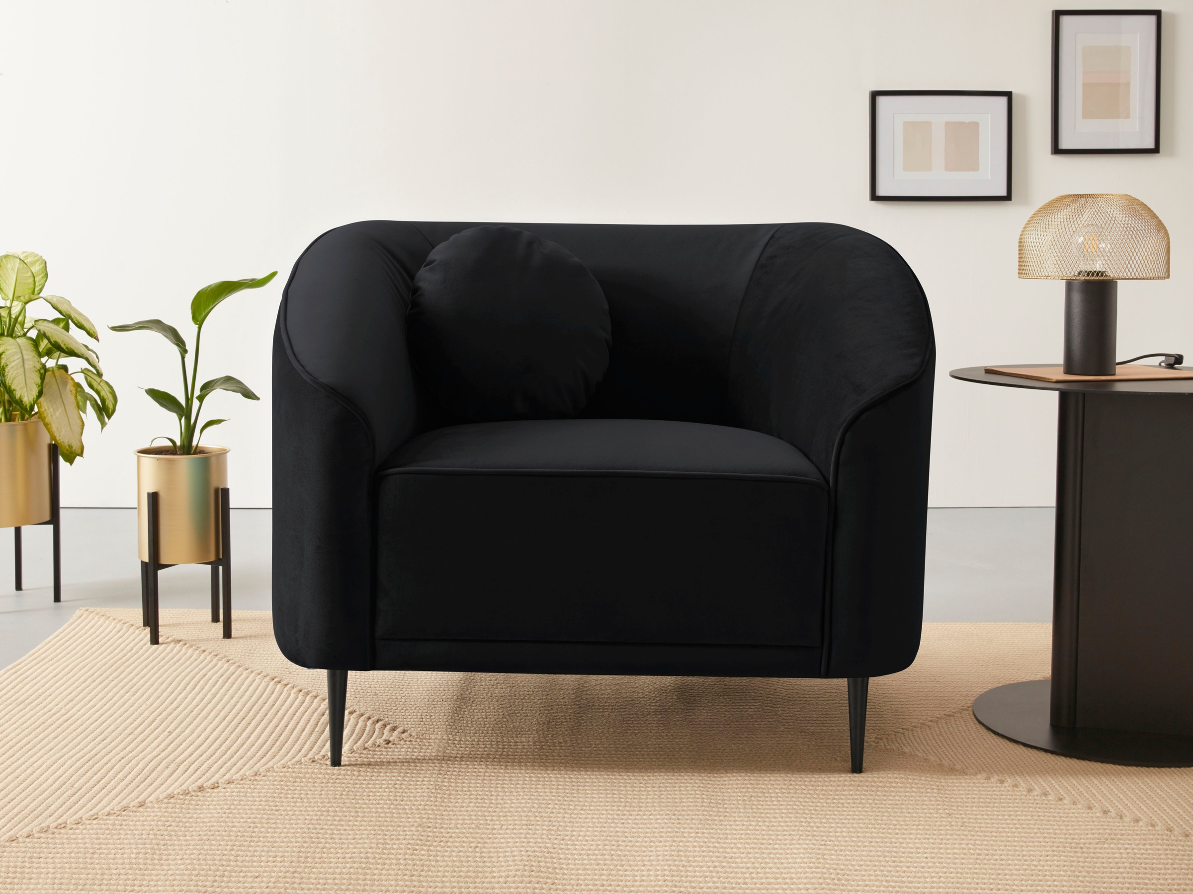 Home affaire Sessel "Ashly" in 3 Bezugsvarianten, Bouclé, Samtoptik und Str günstig online kaufen