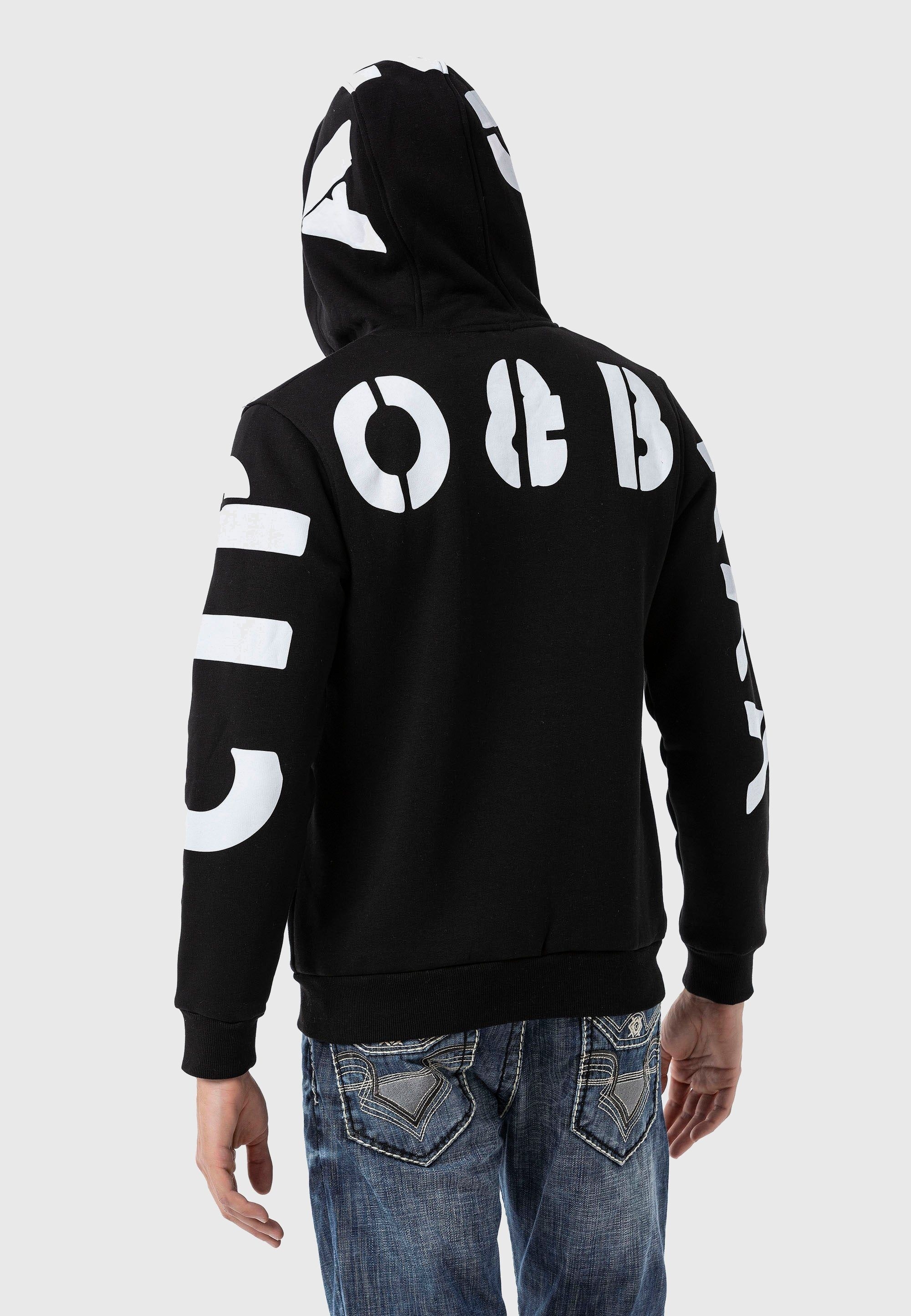 Cipo & Baxx Strickjacke »Sweatjacken« 1 mit Ärmel- und Rückenprint