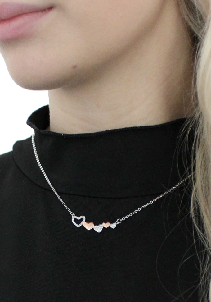 Amor Kette mit Anhänger »Herzen, 2027493«, mit Zirkonia für kaufen | BAUR