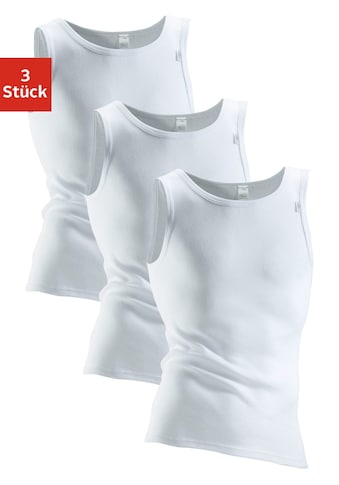Unterhemd, (3 St.), mit Komfortschnitt, hinten etwas länger - in Doppelripp, Tanktop