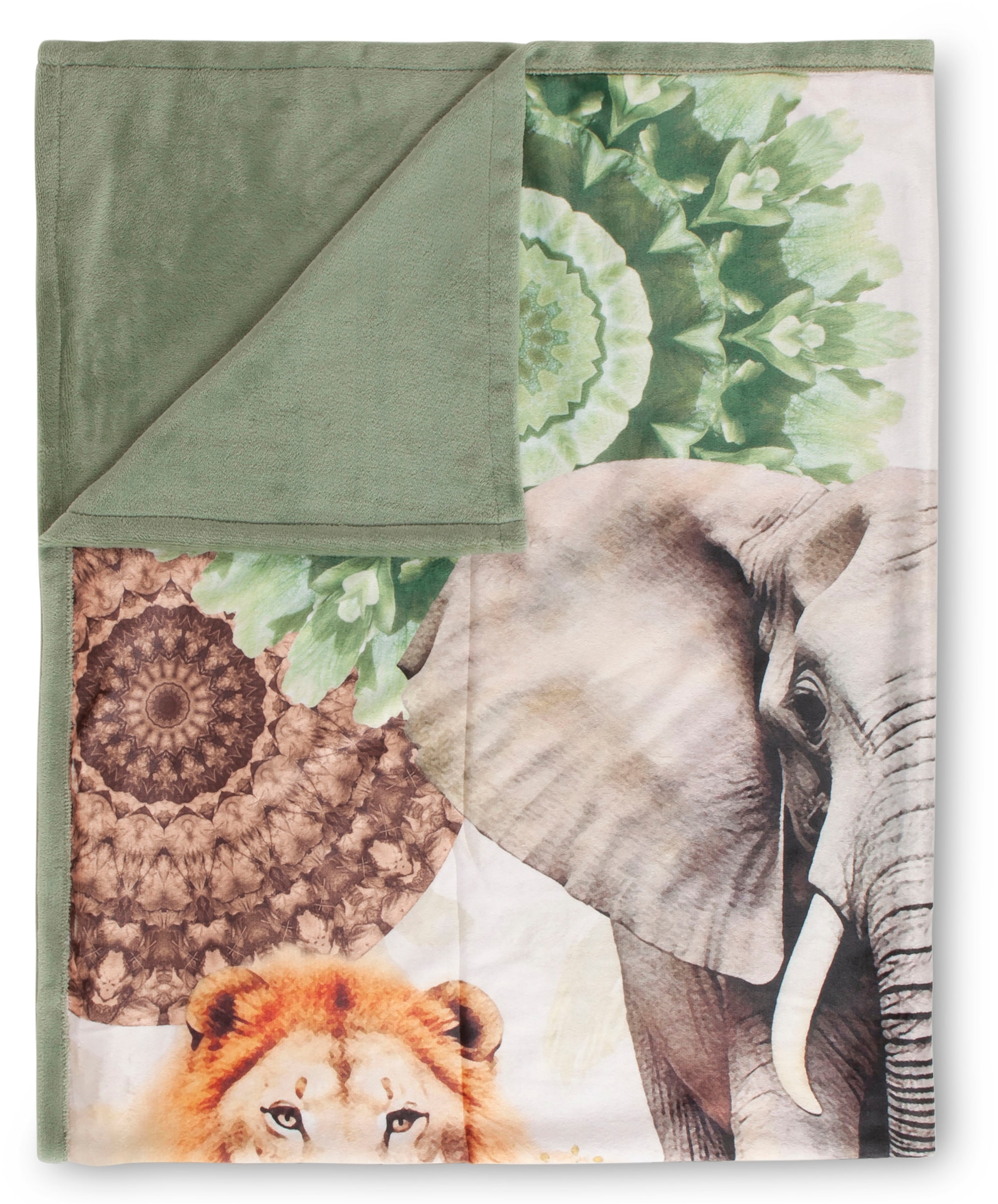 hip Plaid »Sagadar«, Weich, Kuscheldecke, 130x160 cm, Wendeoptik, Mandala, Safari, Tiere