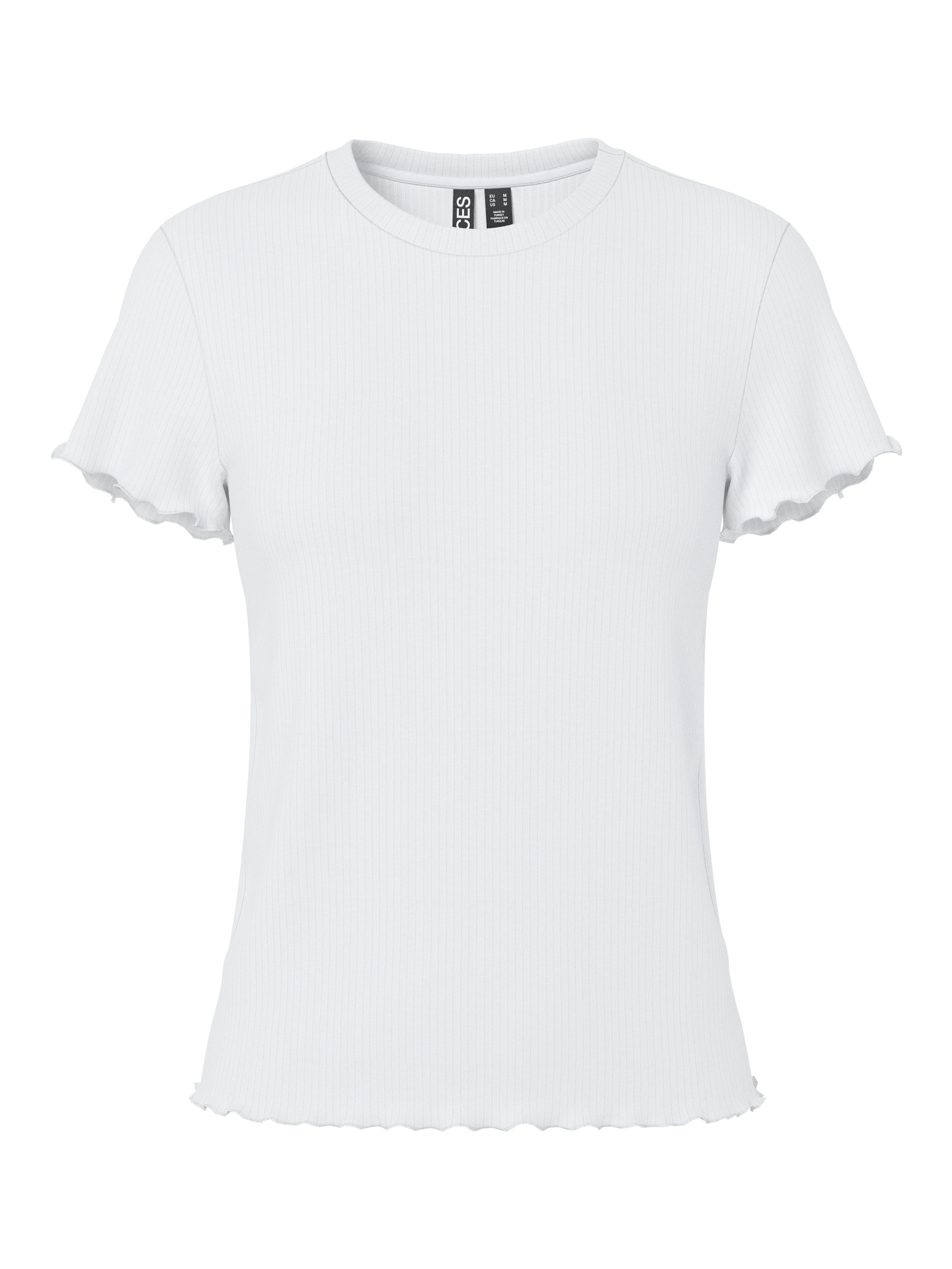 pieces Kurzarmshirt »PCNICCA SS O-NECK  TOP KAC BFD« Viskosemischung, slim fit