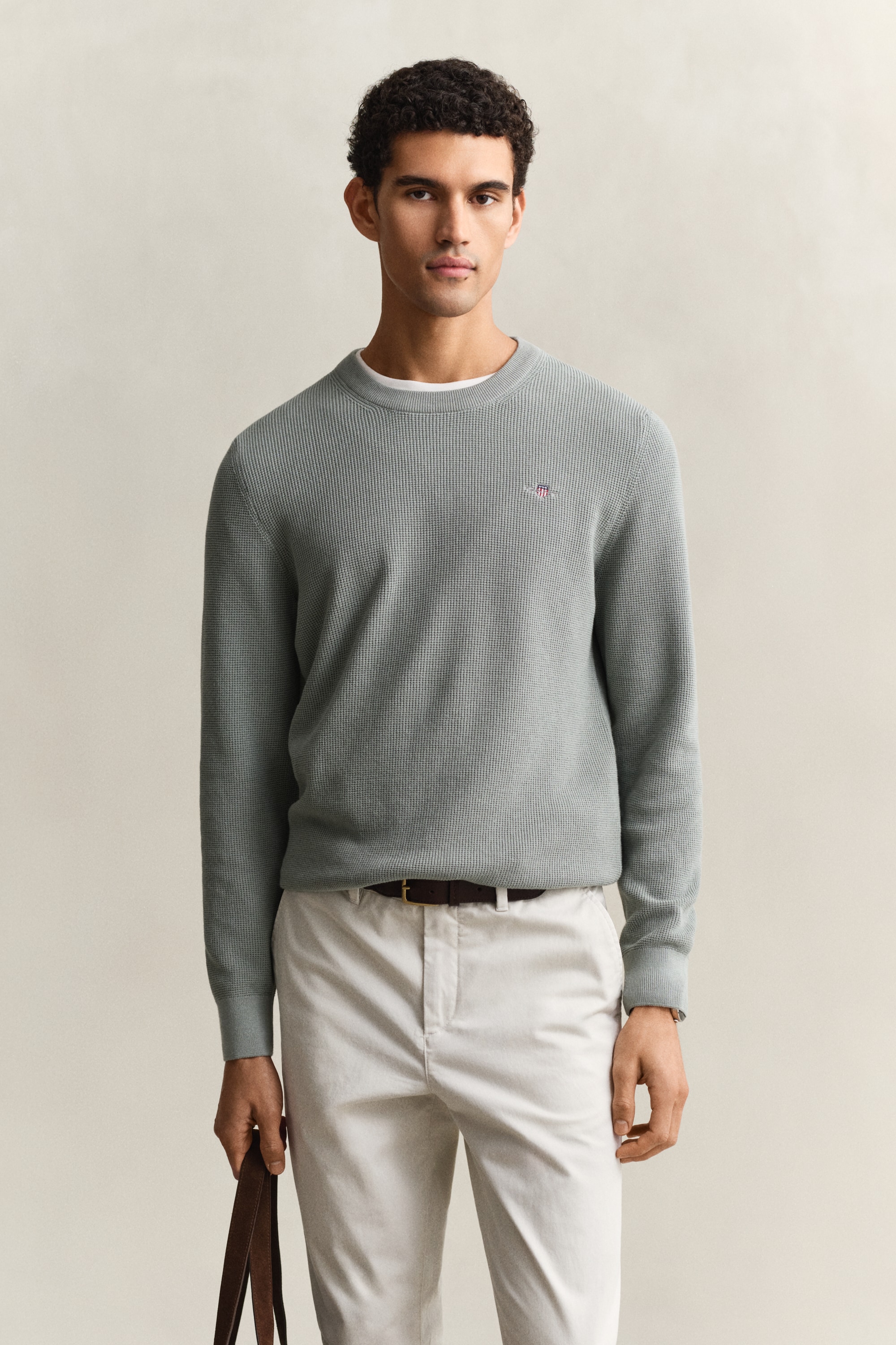 Gant Strickpullover »MICRO TEXTURED COTTON C-NECK« Regular fit mit Rundhalsausschnitt