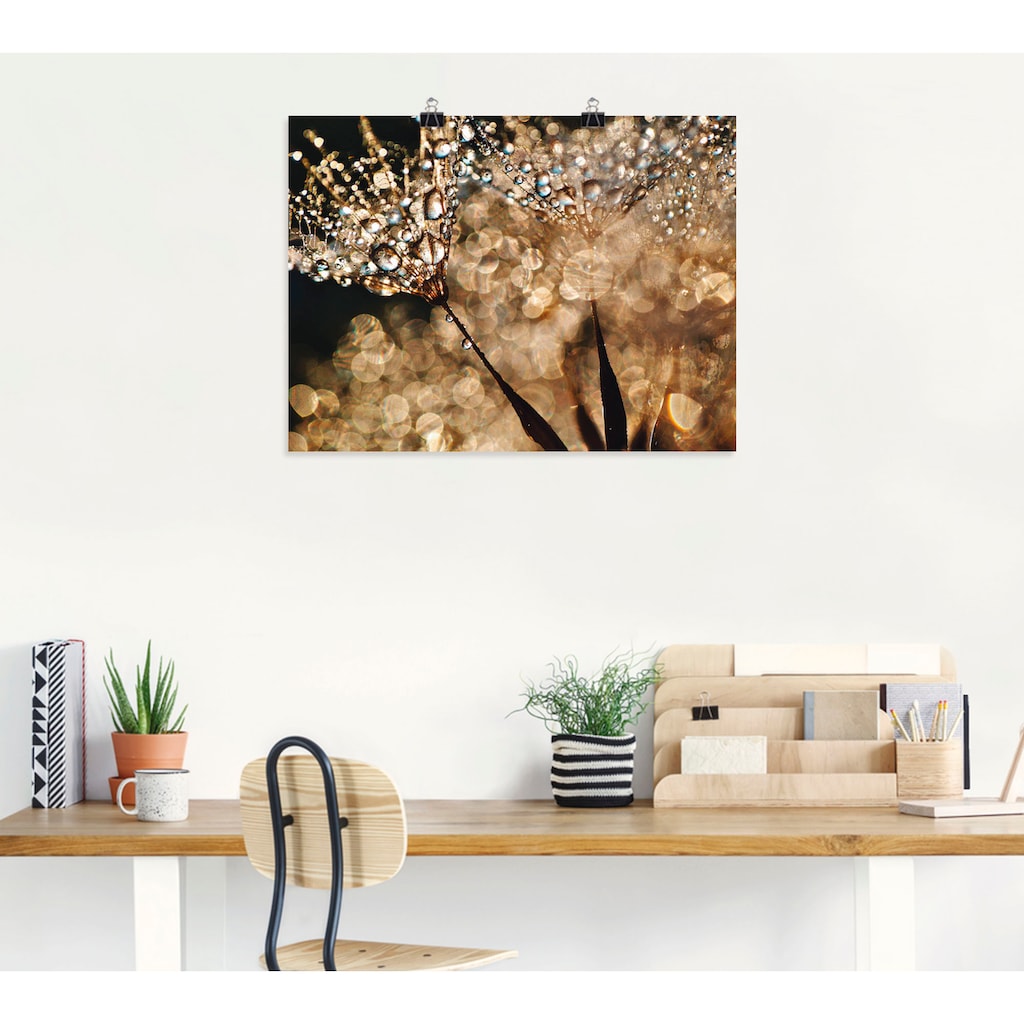 Artland Wandbild »Pusteblume Goldschimmer«, Blumen, (1 St.)