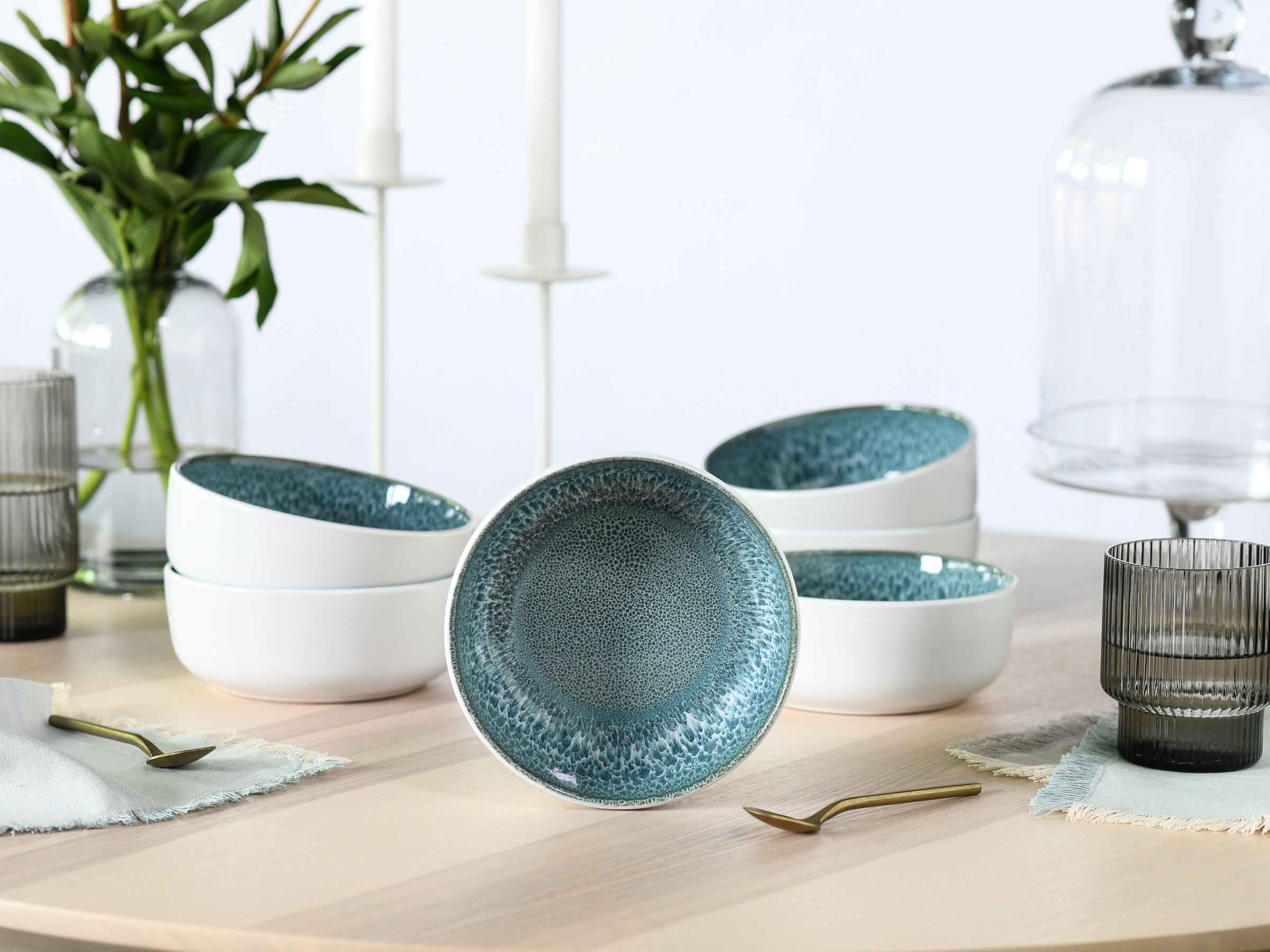 Thumbnail - my home Müslischale "modernes Schüssel-Set Nydala, Geschirr-Set, Bowl" 6 Stk. aus Steinzeug hohe Haltbarkeit, spülmaschi...
