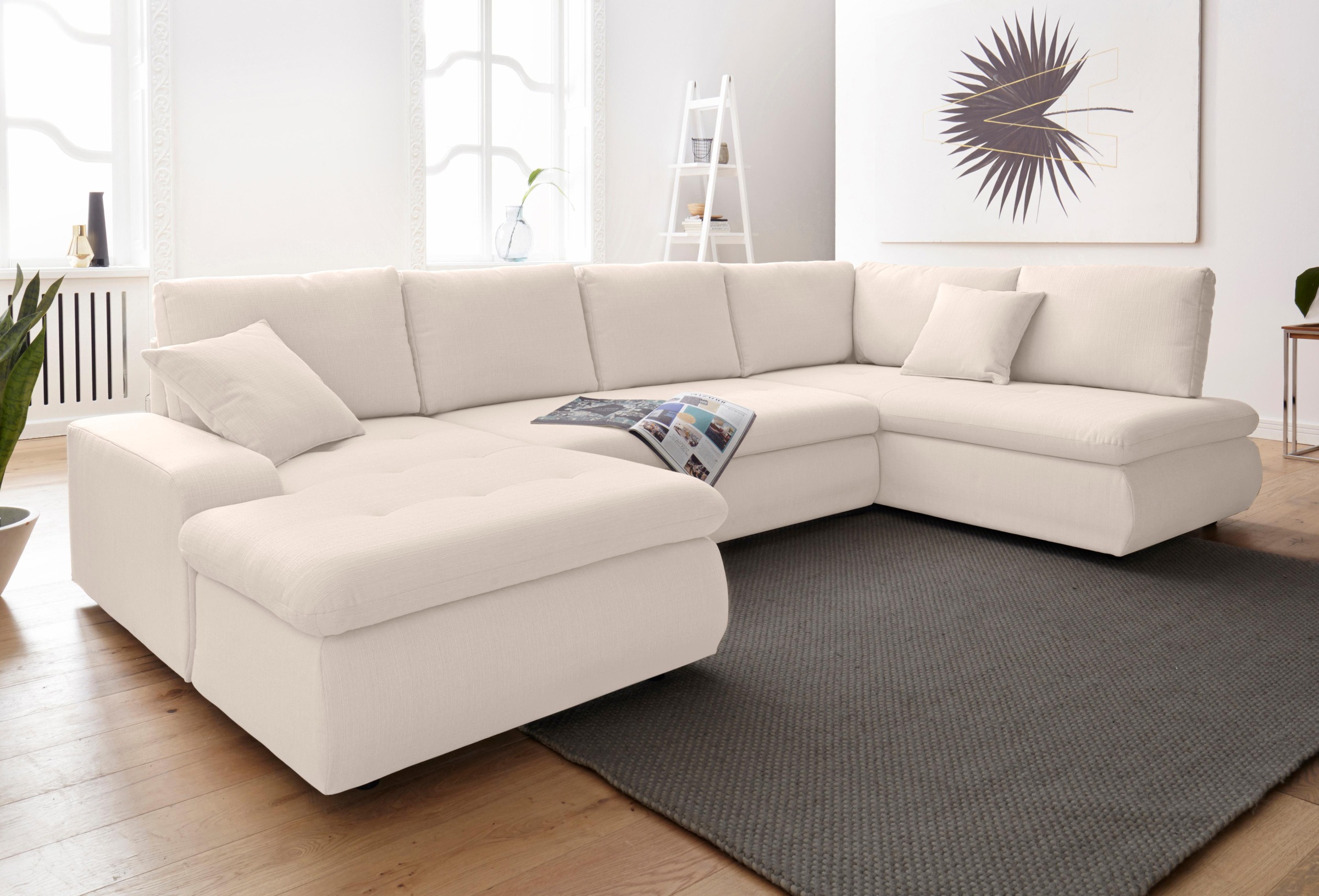 TRENDMANUFAKTUR Wohnlandschaft »Indie II, tolle Detailverarbeitung, bequem und komfortabel im Sitz«, wahlweise mit Bettfunktion, U-Form
