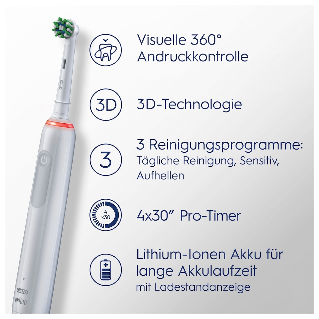 Oral-B Elektrische Zahnbürste »PRO 3 3500«, 1 St. Aufsteckbürsten