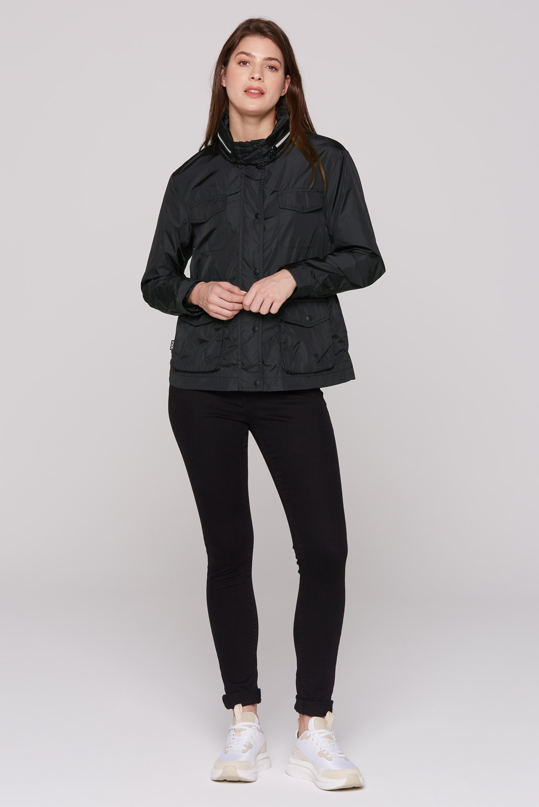SOCCX Outdoorjacke, mit Kapuze, mit Stehkragen & Kapuze