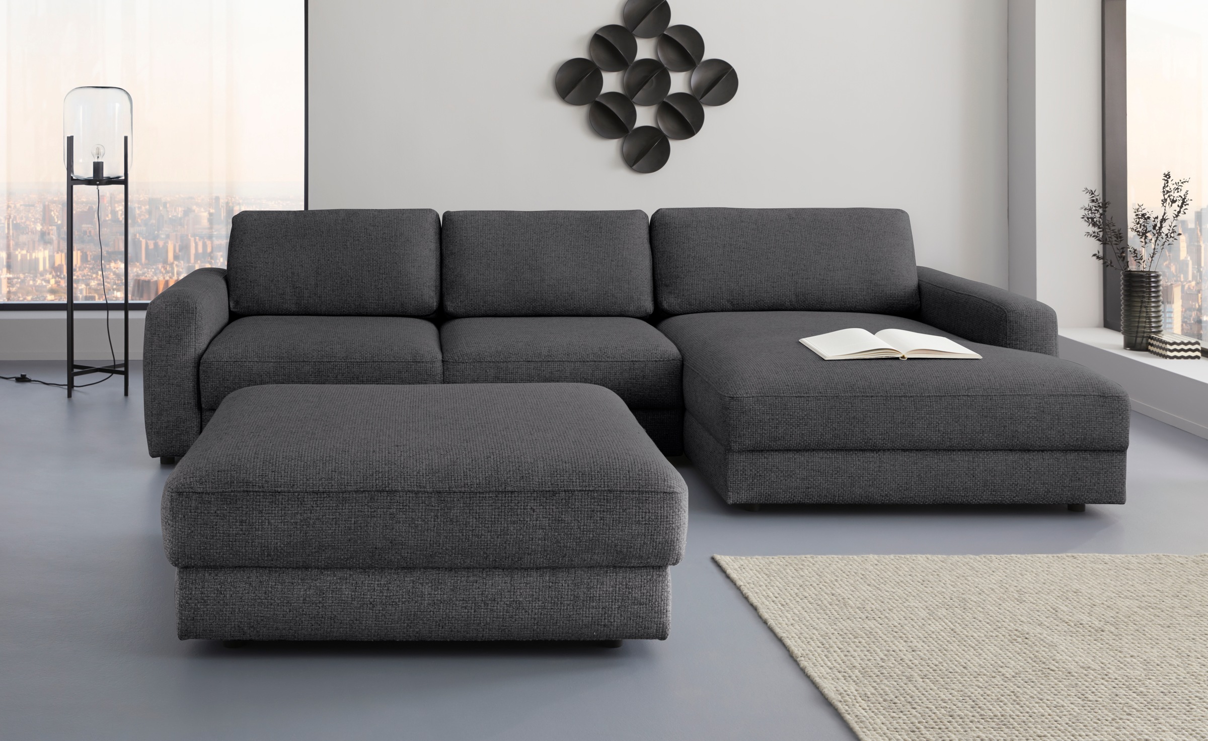 Places of Style Ecksofa »Bloomfield, bequem und elegant, L-Form«, wahlweise mit Bettfunktion und Bettkasten