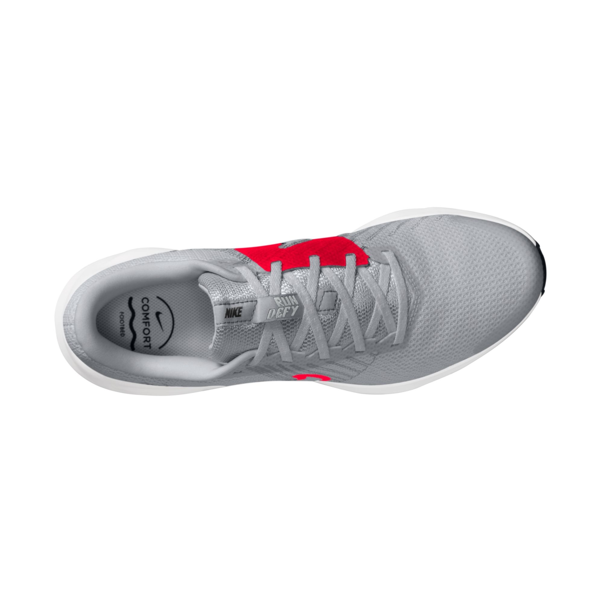 Laufschuh NIKE "Run Defy", Herren, Gr. 44, wolf grau, bright crimson, schwarz, weiß, Synthetik, Textil, Schuhe Laufschuh, sportlicher Stil, Gummilaufsohle, Schnürung 3