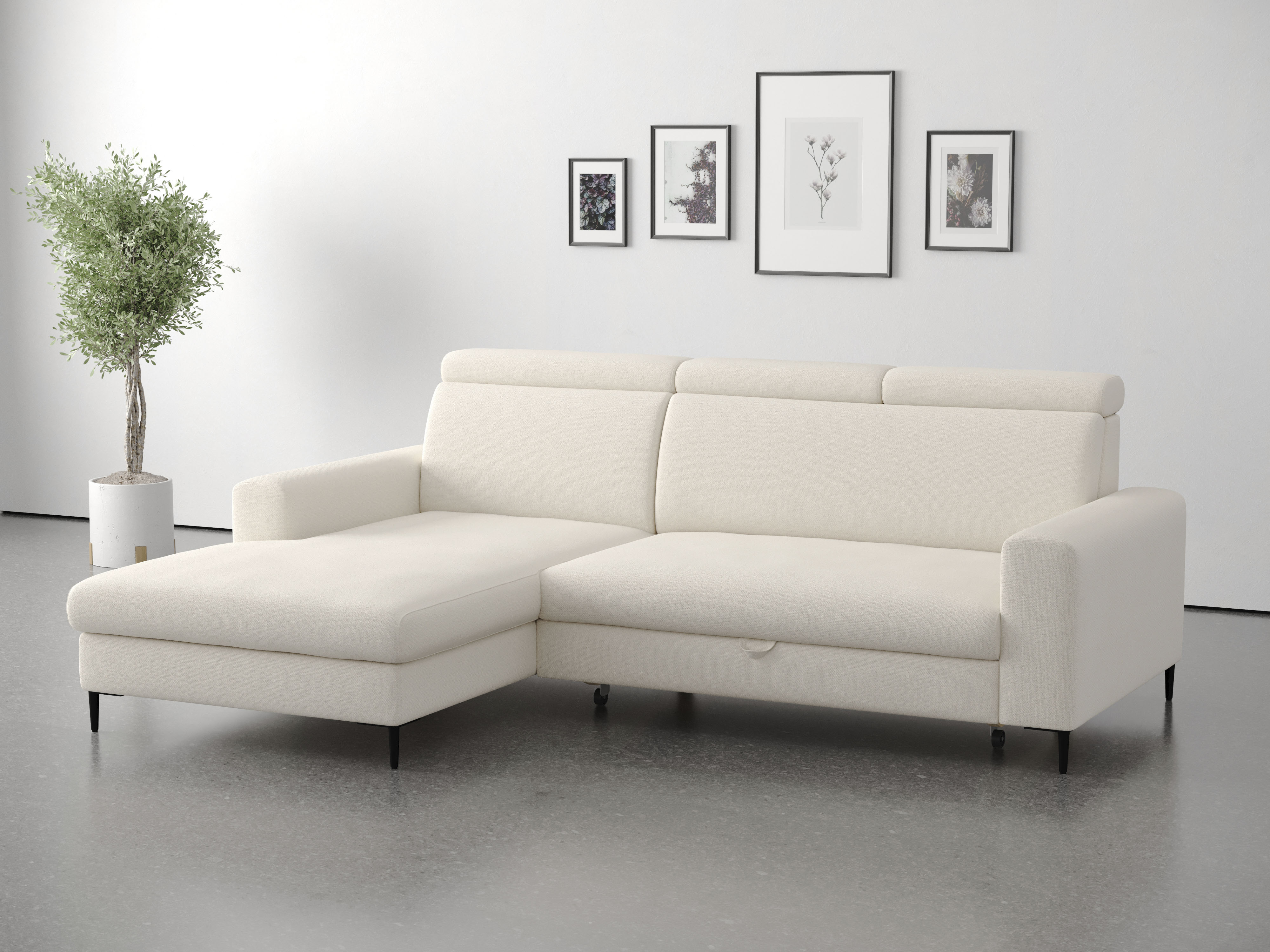 Trends by HG Ecksofa "Nizza, L-Form, B: 250cm" mit Schlaffunktion und Bettkasten