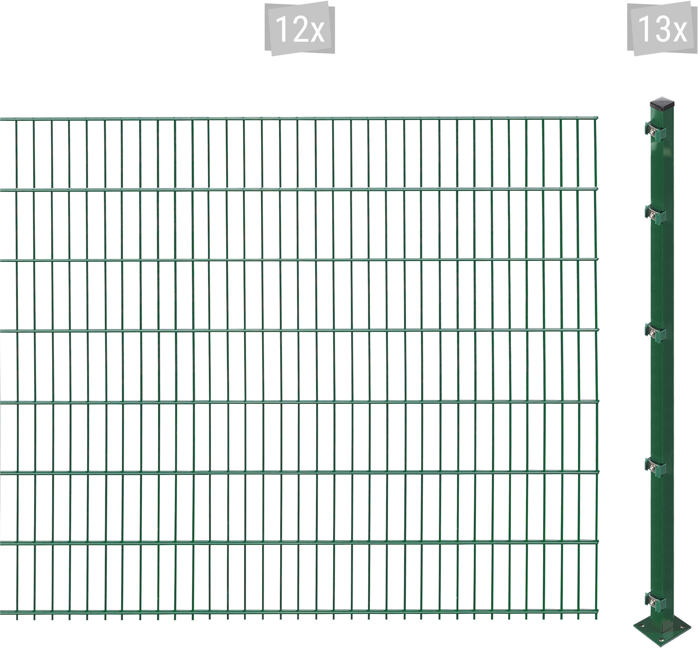 Arvotec Doppelstabmattenzaun "ESSENTIAL 143 zum Aufschrauben", Zaunhöhe 143 cm, Zaunlänge 2 - 60 m