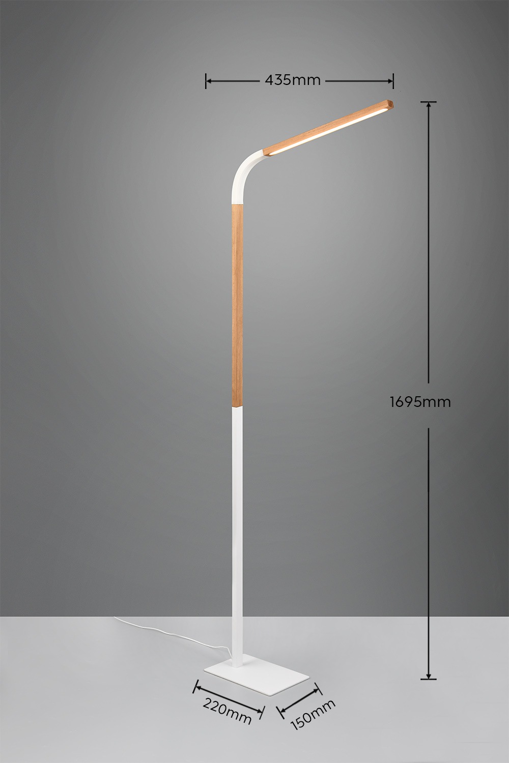 TRIO Leuchten LED Stehlampe »NORRIS, Stehleuchte mit Fußdimmer und Flexarm, Leseleuchte H. 140cm« LED-Board 1 Stk. Warmweiß 11W 1400 Lumen warmweiße LED, dimmbar per Fußschalter (3 Stufen)