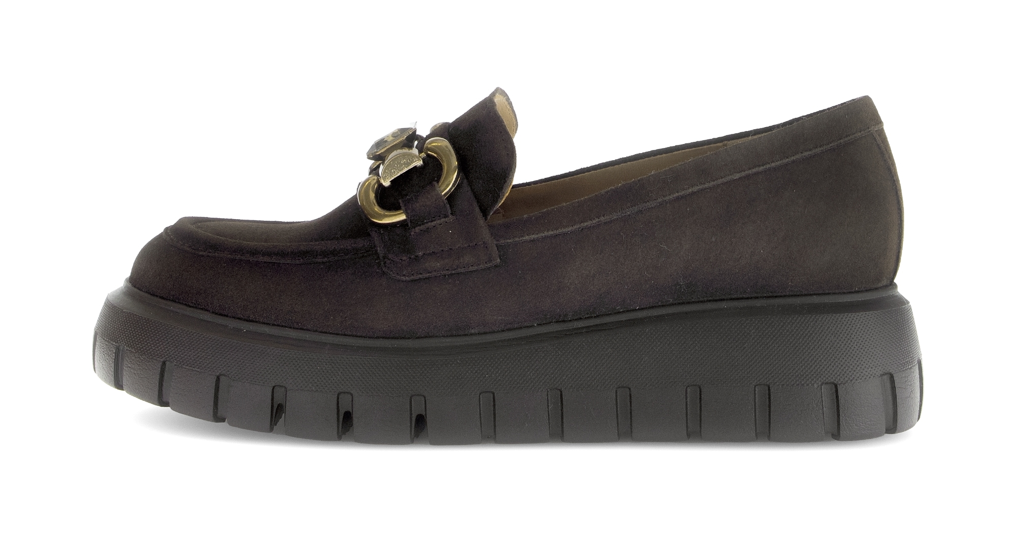 Gabor Loafer, Plateau, Slipper, Businessschuh mit Zierschnalle und Schmuckstein