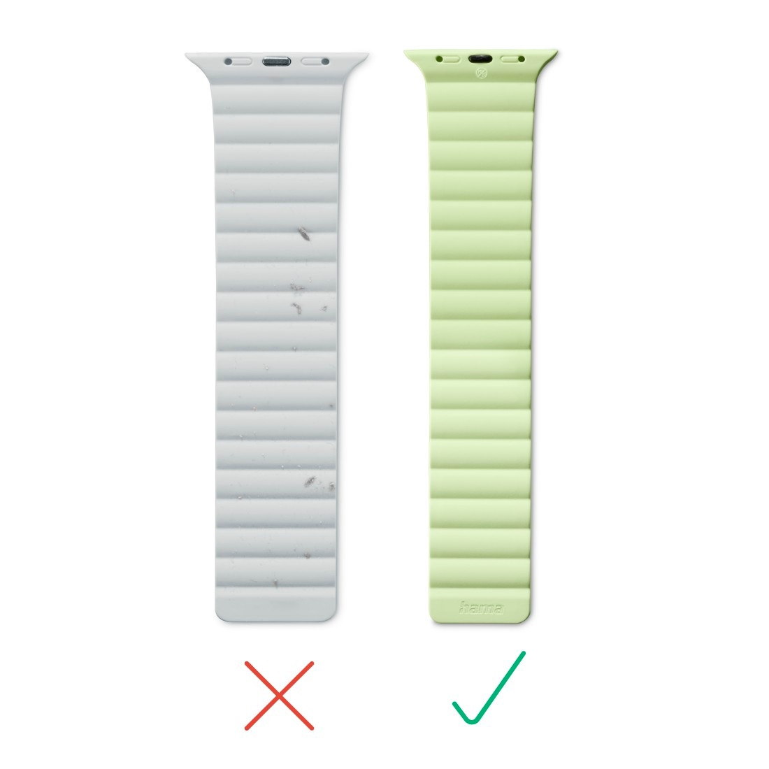 Hama Wechselarmband »Apple Watch Armband mit Magnetverschluss, für Display 42/44/45/49 mm«, Einheitsgröße, nicht klebrig, Silikon-Look