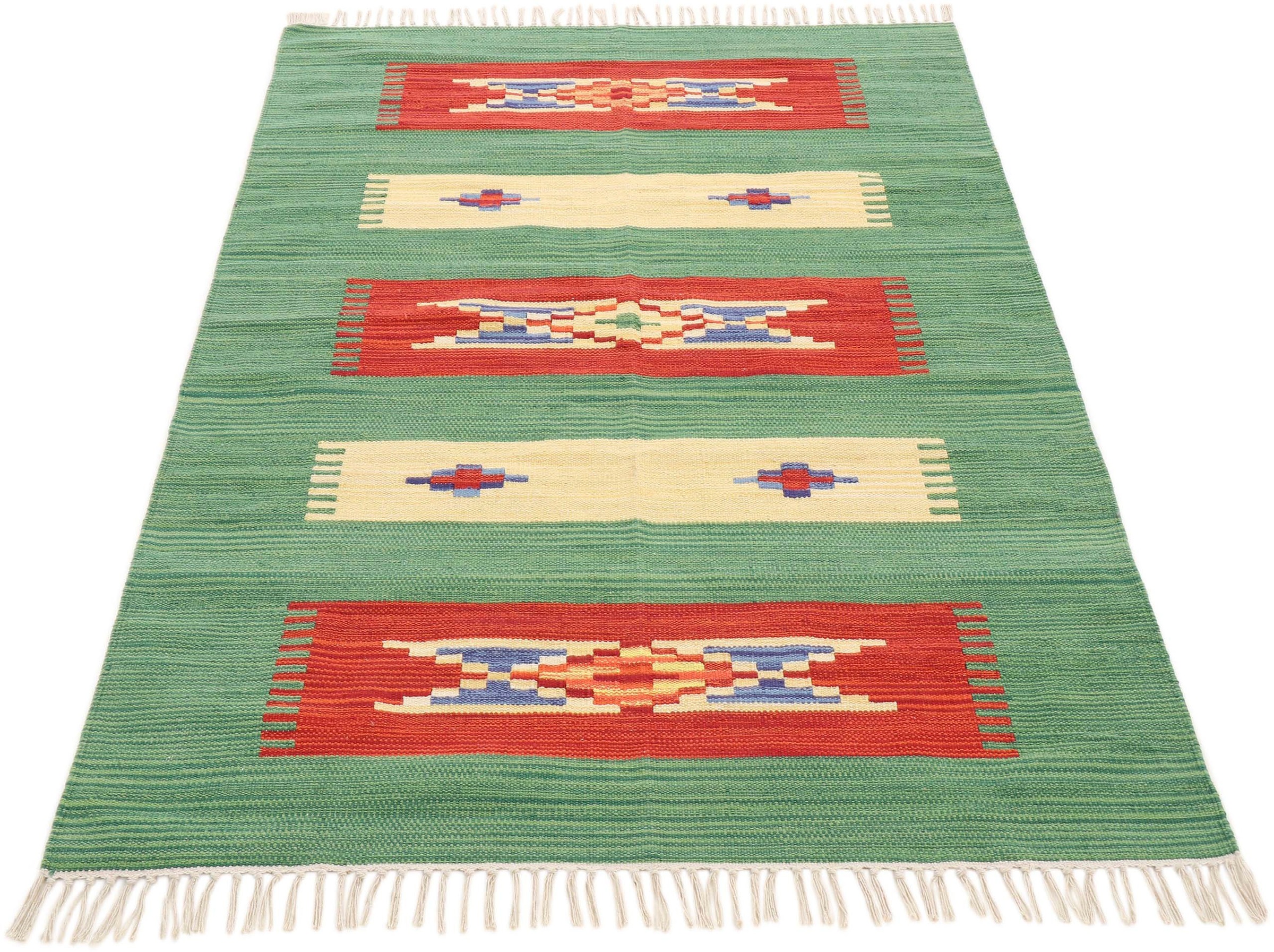 carpetfine Teppich »Kelim Tara«, rechteckig, 5 mm Höhe