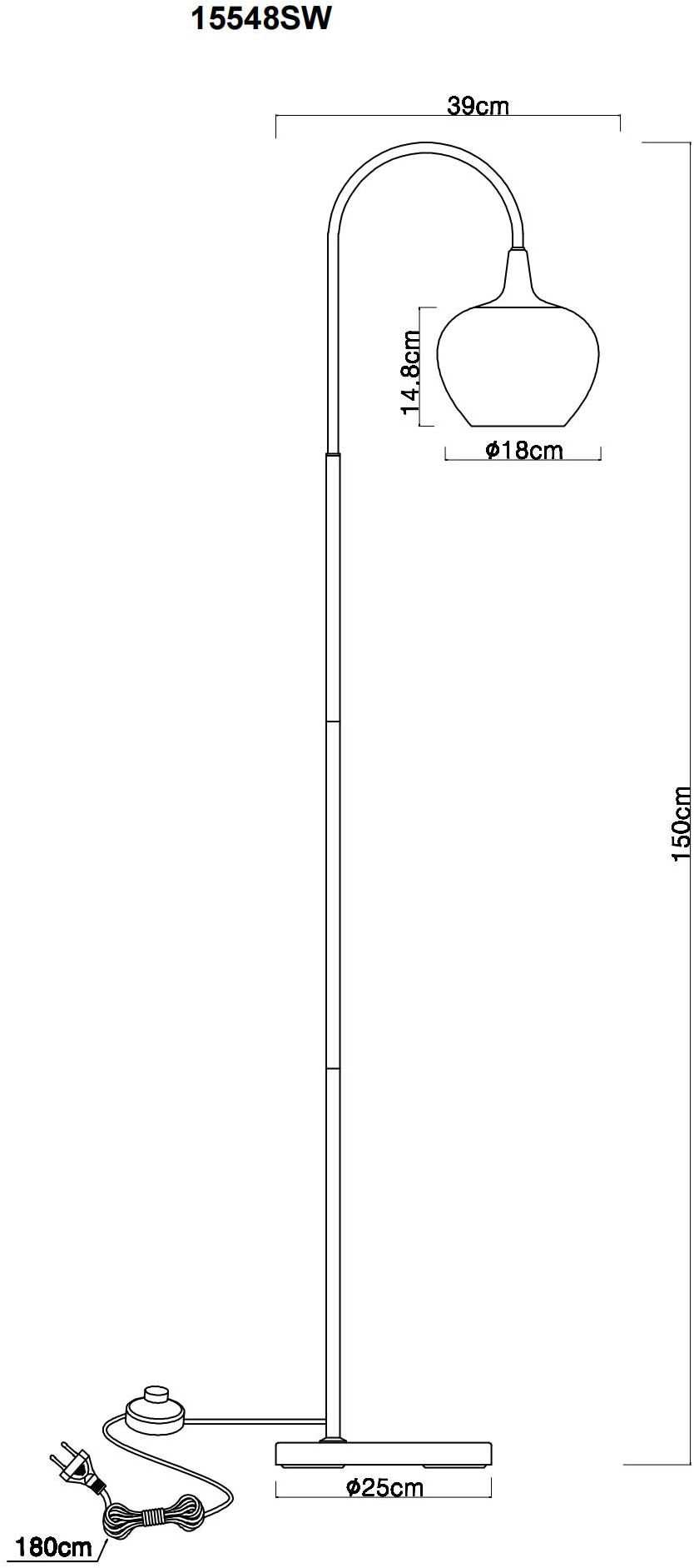 GLOBO LIGHTING Stehlampe »MAXY«, Leuchtmittel E27 | ohne Leuchtmittel, Stehleuchte/Glas opal/Wohnzimmer/Schlafzimmer/weiß