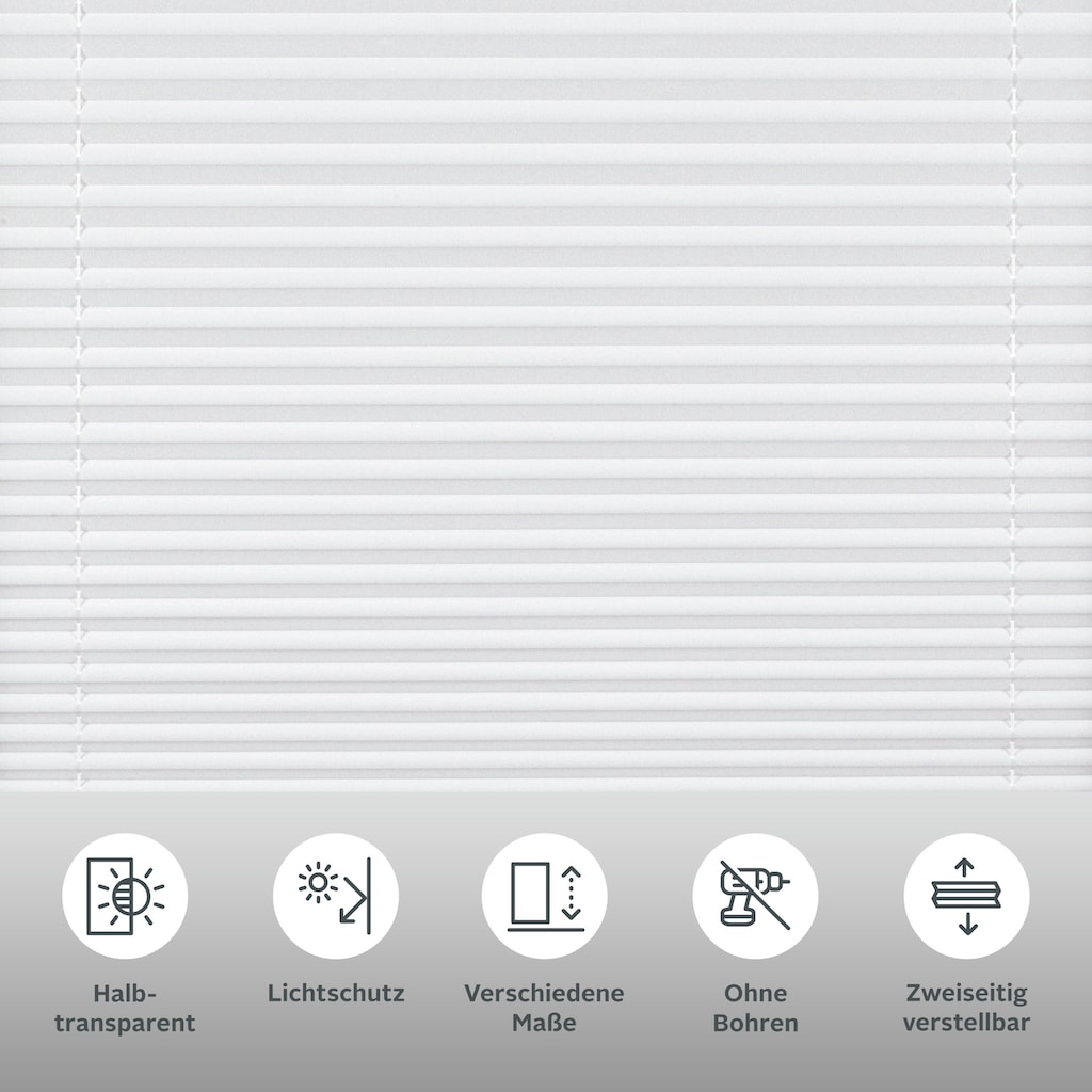 my home Plissee »EASYFIX PIA«, Lichtschutz, ohne Bohren, verspannt, mit patentiertem Trägersystem