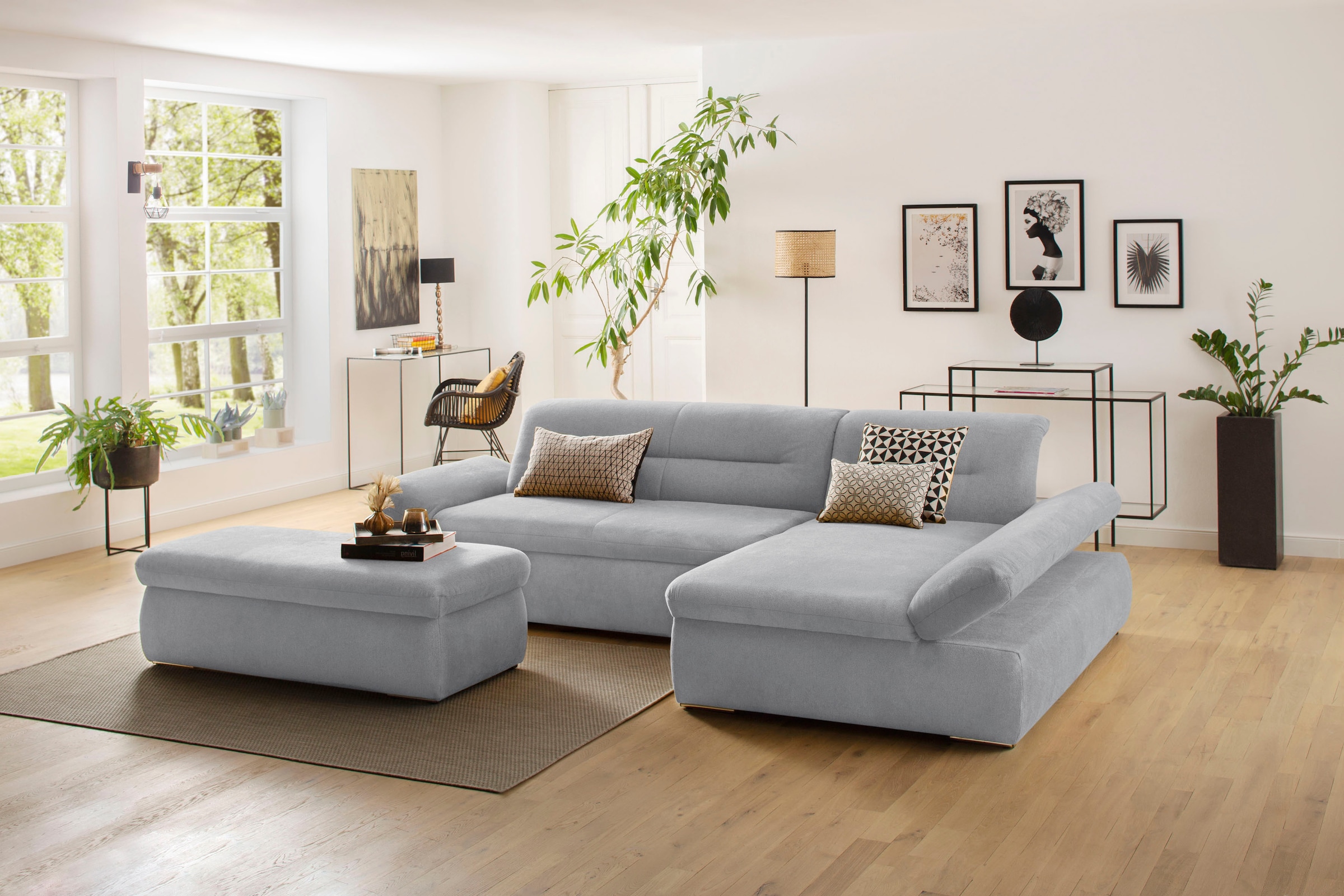 Home affaire Ecksofa "Avesa L-Form" Wahlweise mit Armteilvertsellung und Be günstig online kaufen