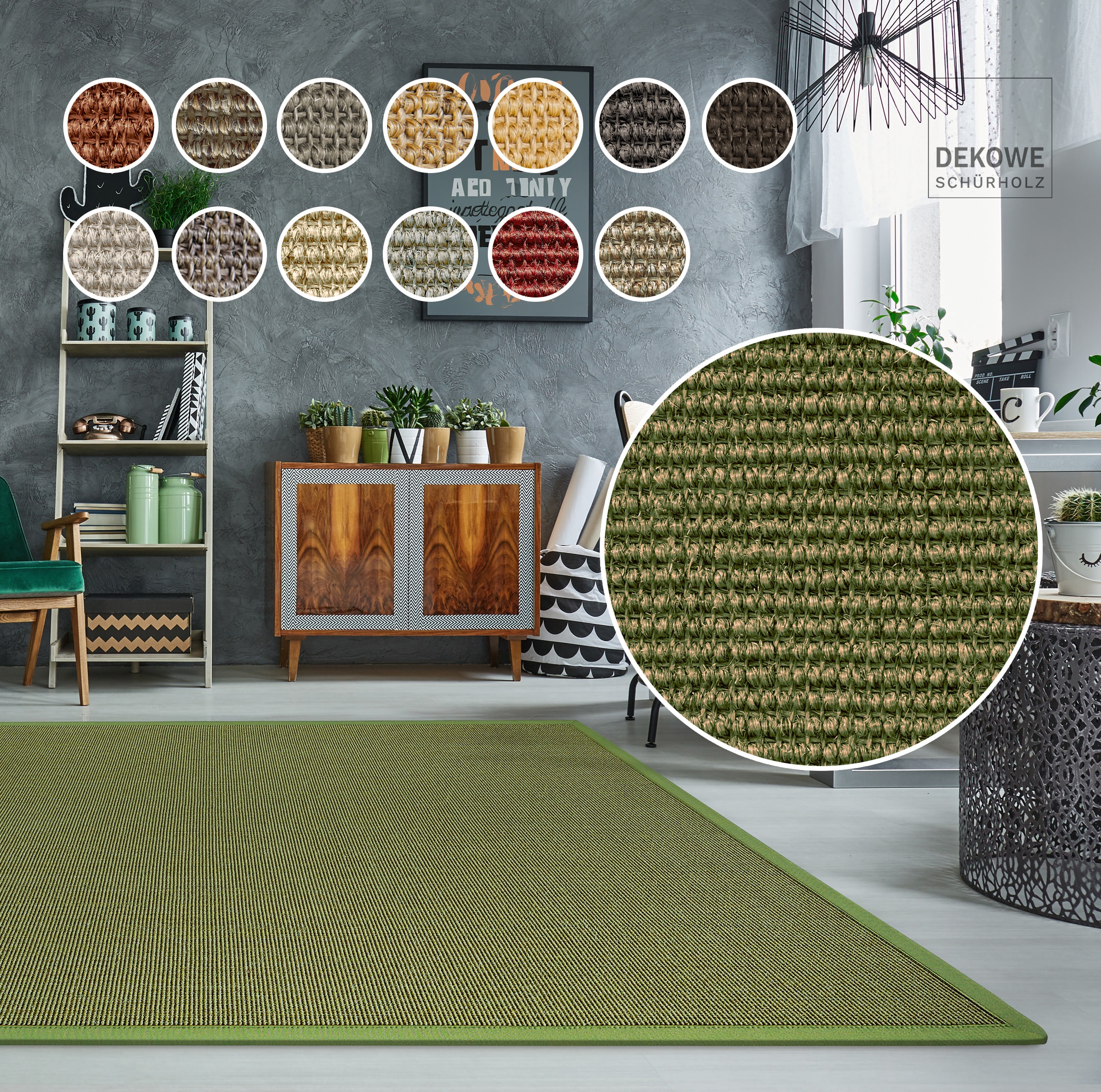 Dekowe Sisalteppich "Mara S2 mit Bordüre" rechteckig 5 mm Höhe Flachgewebe, günstig online kaufen