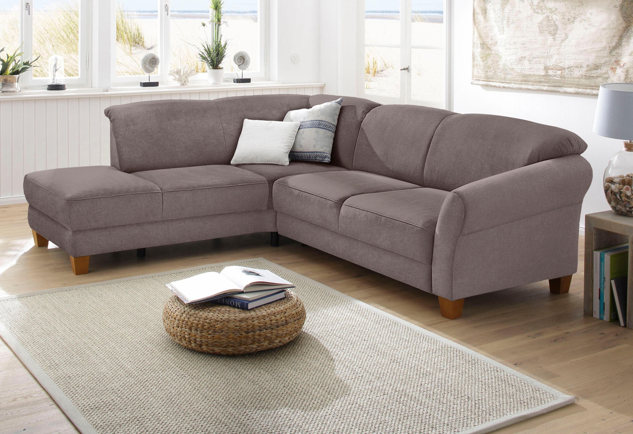 Home affaire Ecksofa »Gotland L-Form«, wahlweise mit Sitztiefenverstellung + Bettkasten