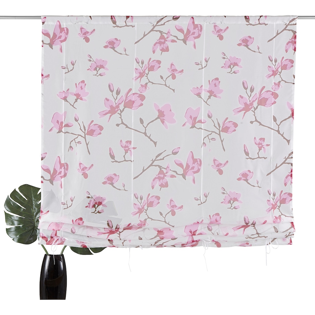 my home Bändchenrollo »Orchidee«, mit Stangendurchzug, Transparent, Voile, Polyester