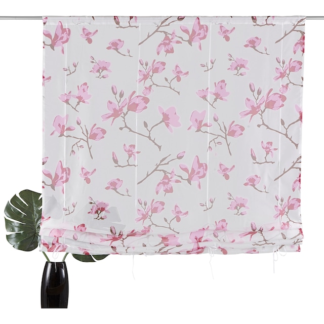 my home Bändchenrollo »Orchidee«, mit Stangendurchzug, Transparent, Voile,  Polyester | BAUR