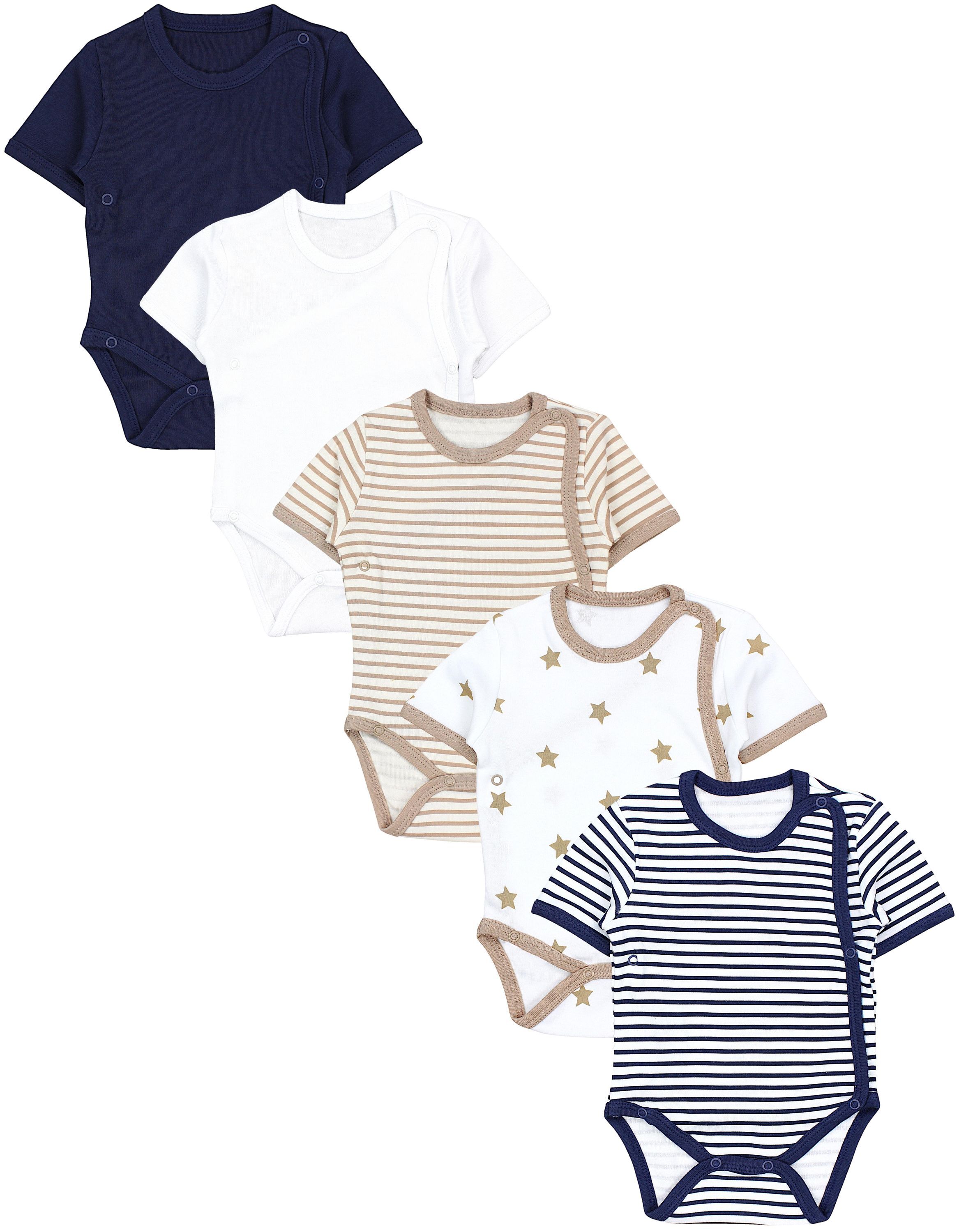 TupTam Kurzarmwickelbody "Wickelbody Baby Jungen Kurzarm Wickelbody 5er Set"