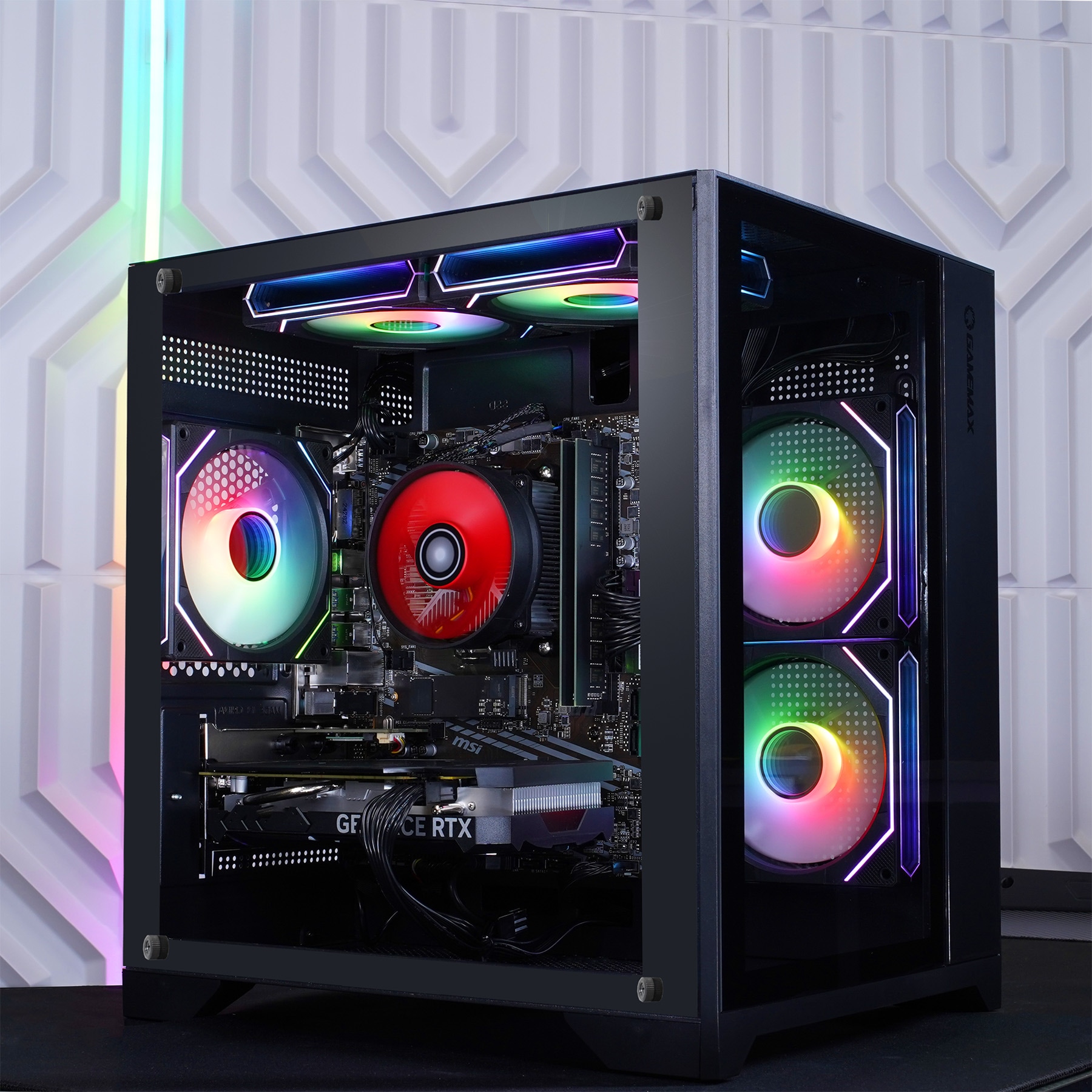 GAMEMAX Gaming-PC »Infinity Mini BK 7787 AMD Ryzen 7 5700X RTX 5060Ti 32GB DDR4 1TB SSD« Windows 11