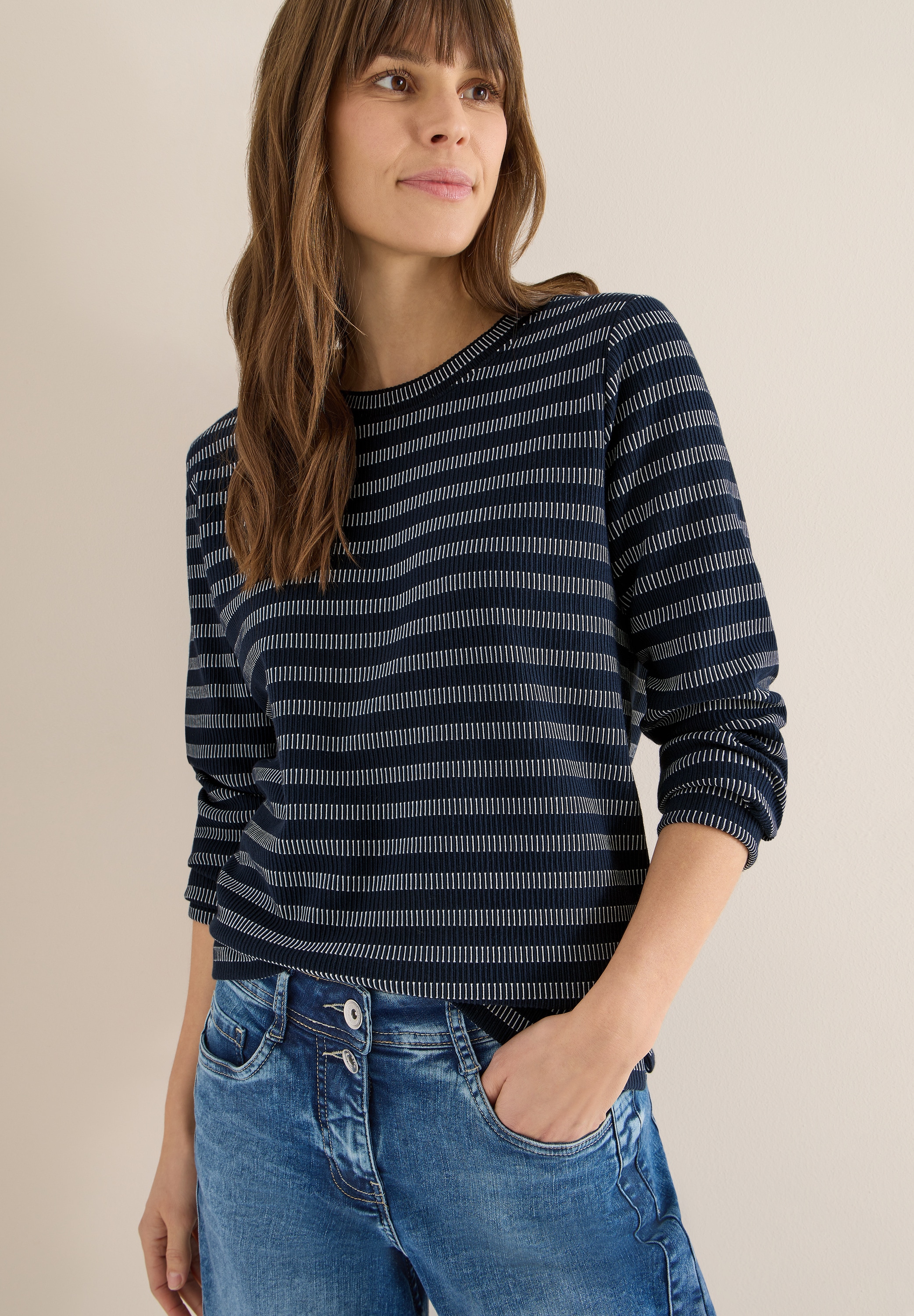 Cecil Langarmshirt im Streifen-Look günstig online kaufen